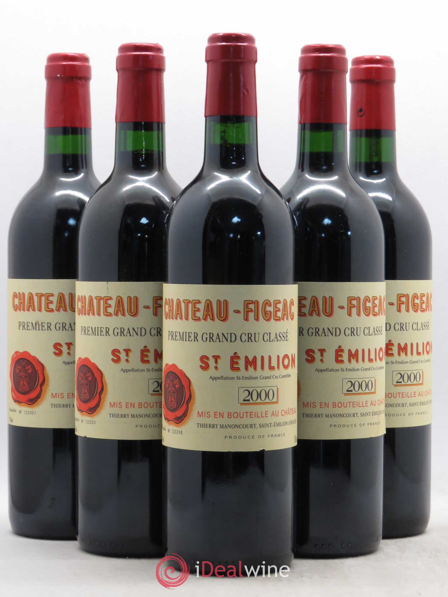 Château Figeac 1er Grand Cru Classé A 2000 - Lot de 5 bouteilles - 0