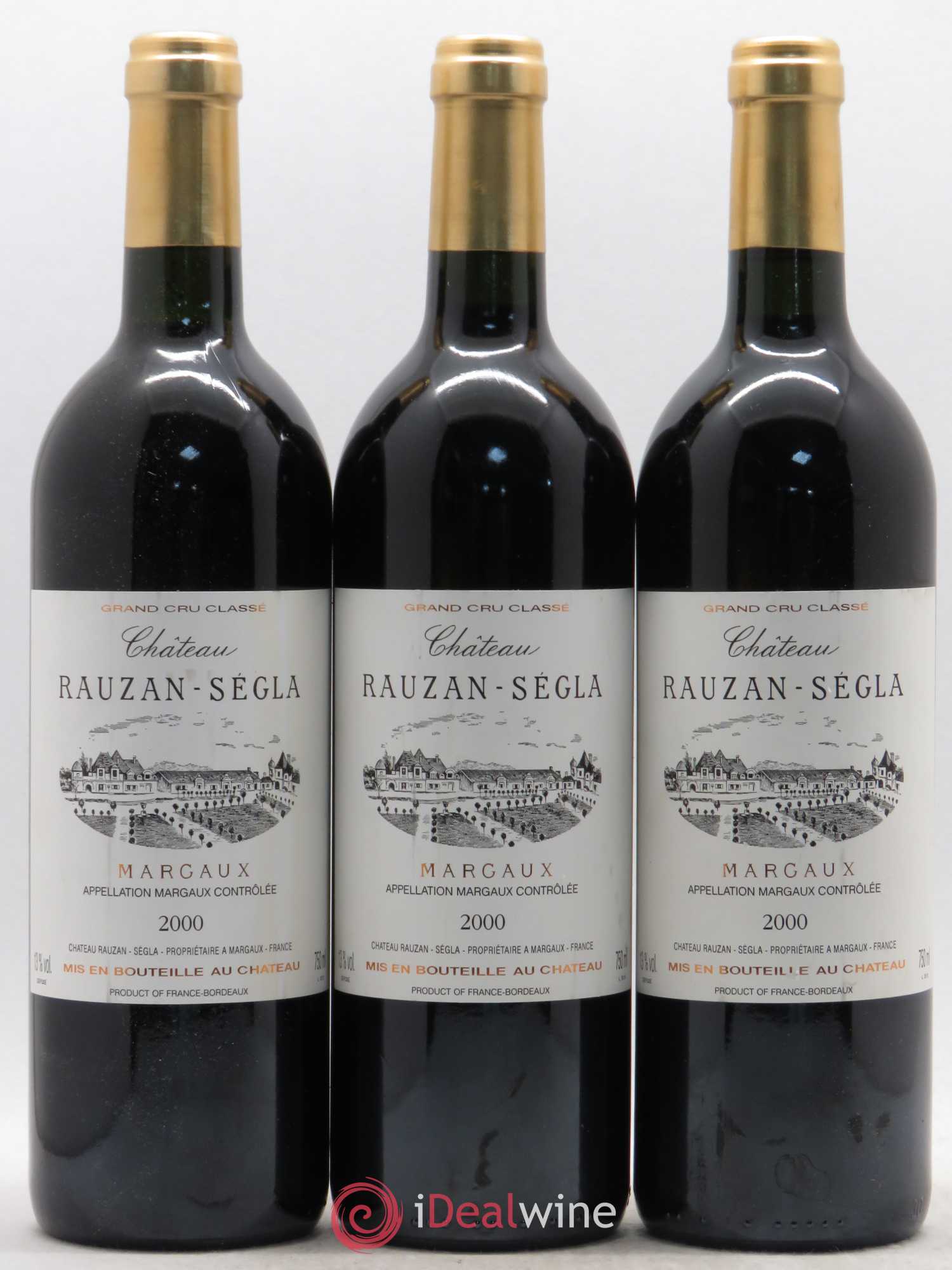 Château Rauzan Ségla Grand Cru Classé 2000 - Lot de 3 bouteilles - 0