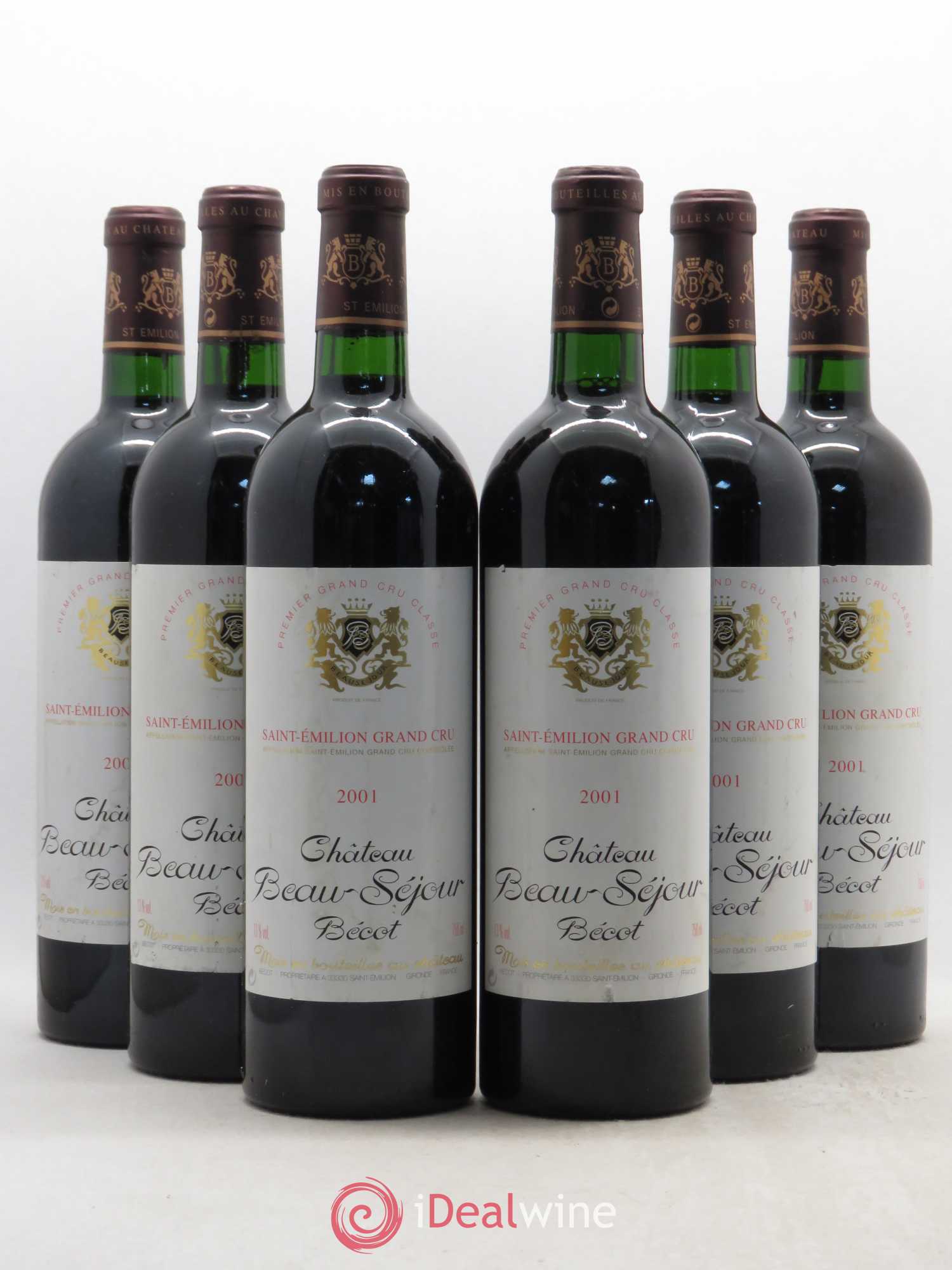 Château Beau-Séjour Bécot 1er Grand Cru Classé B (sans prix de réserve) 2001 - Lot de 6 bouteilles - 0