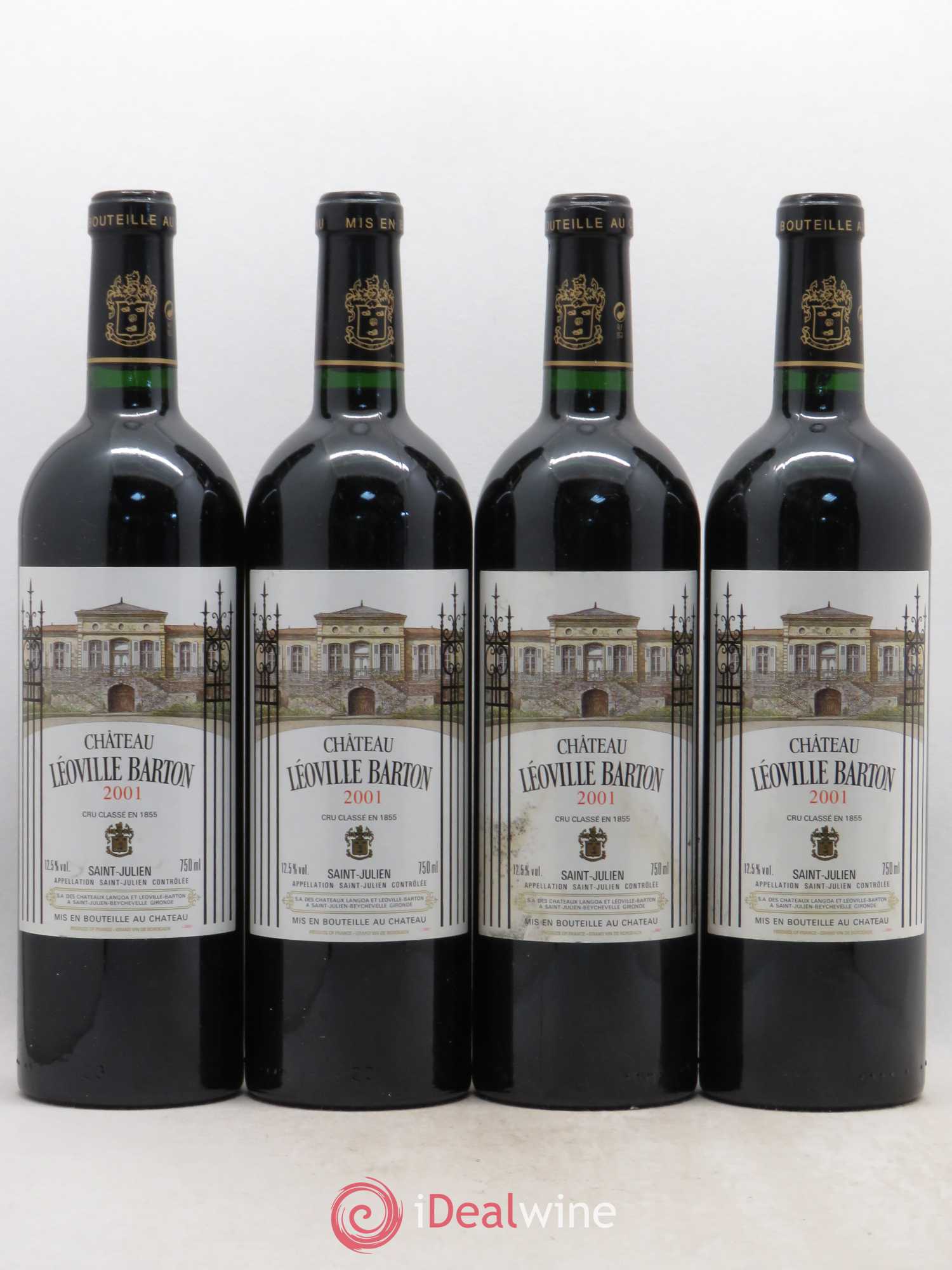 Château Léoville Barton 2ème Grand Cru Classé 2001 - Lot de 4 bouteilles - 0