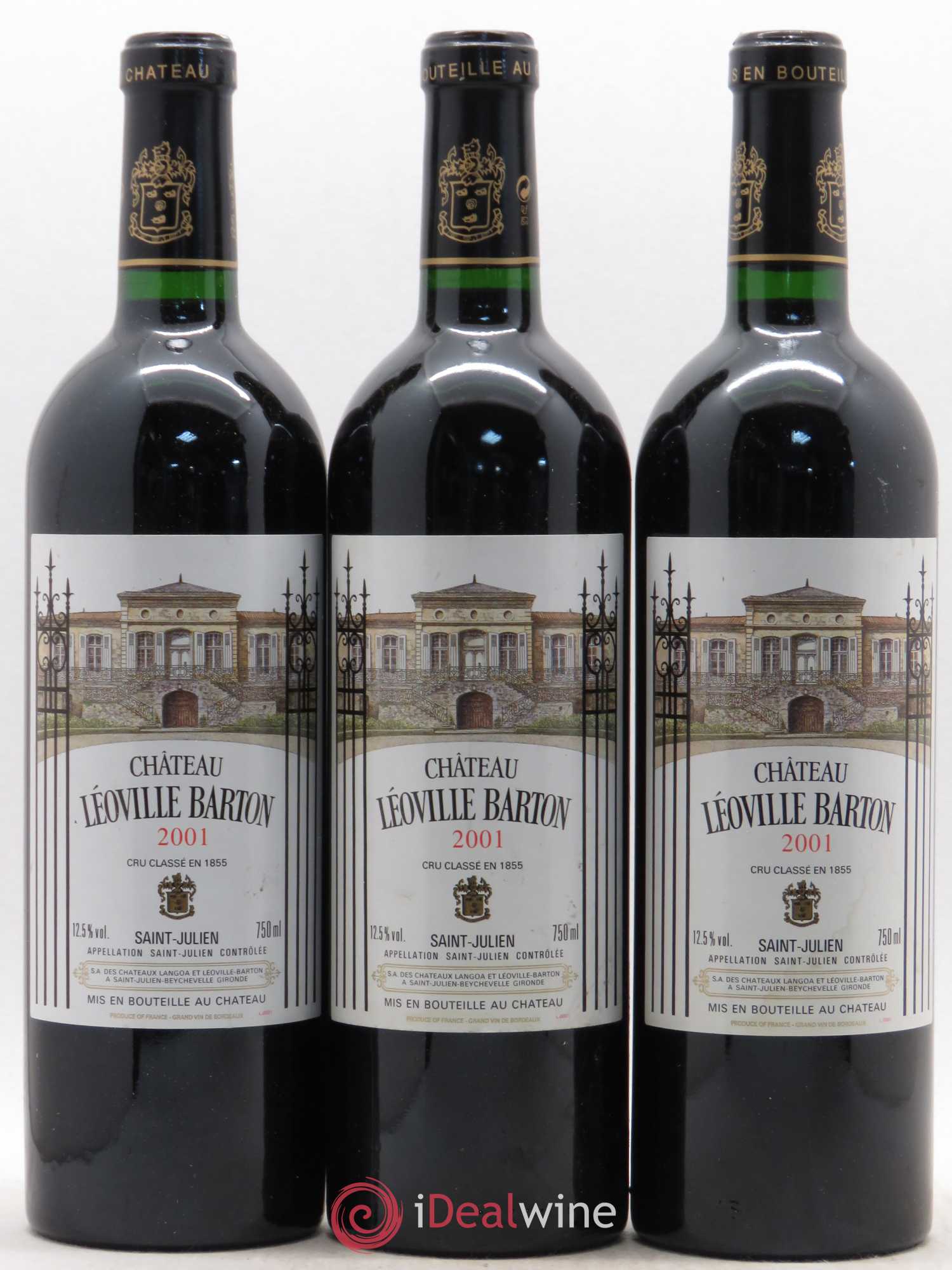Château Léoville Barton 2ème Grand Cru Classé 2001 - Lot de 3 bouteilles - 0