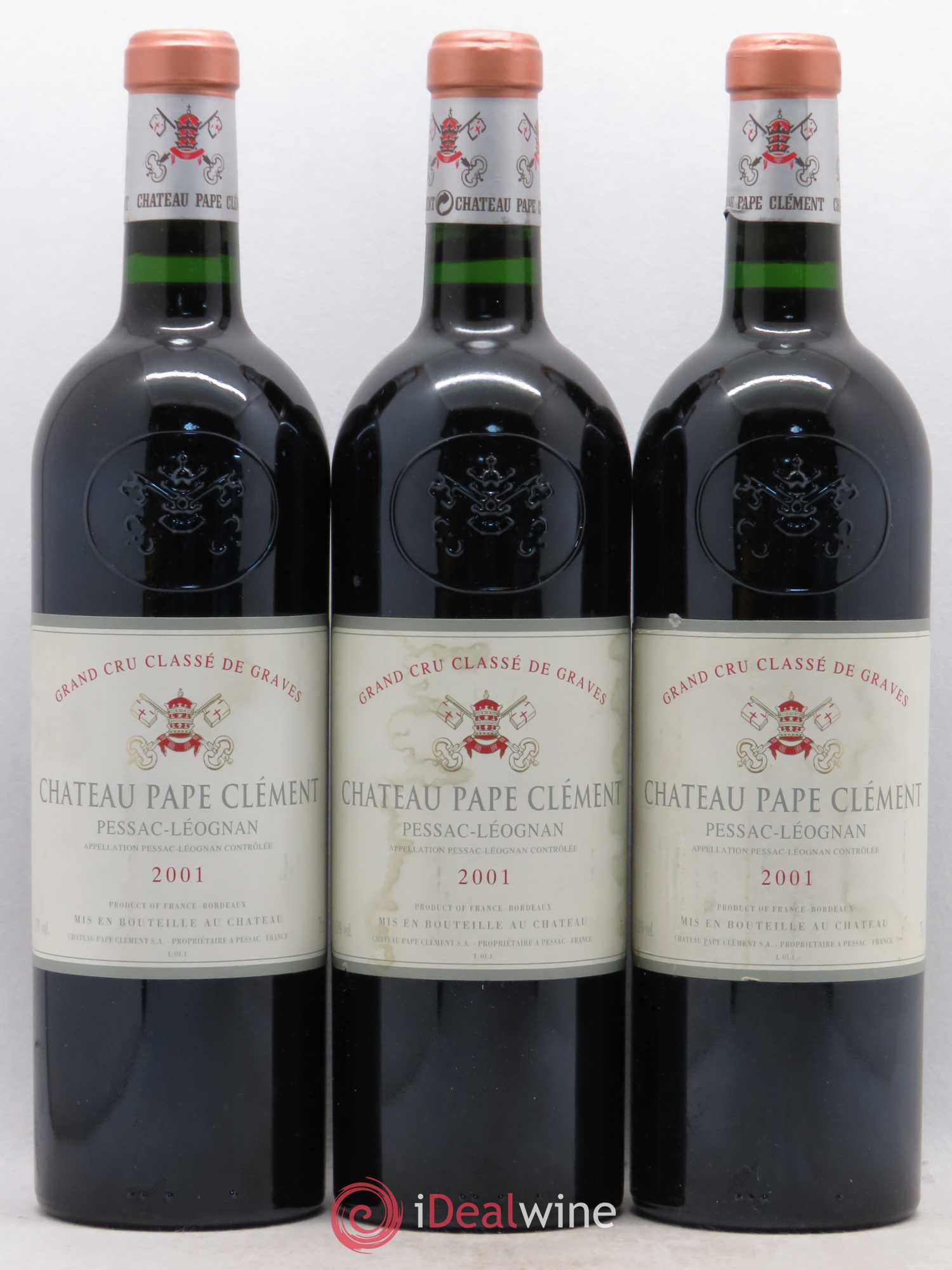 Château Pape Clément Cru Classé de Graves 2001 - Lot de 3 bouteilles - 0