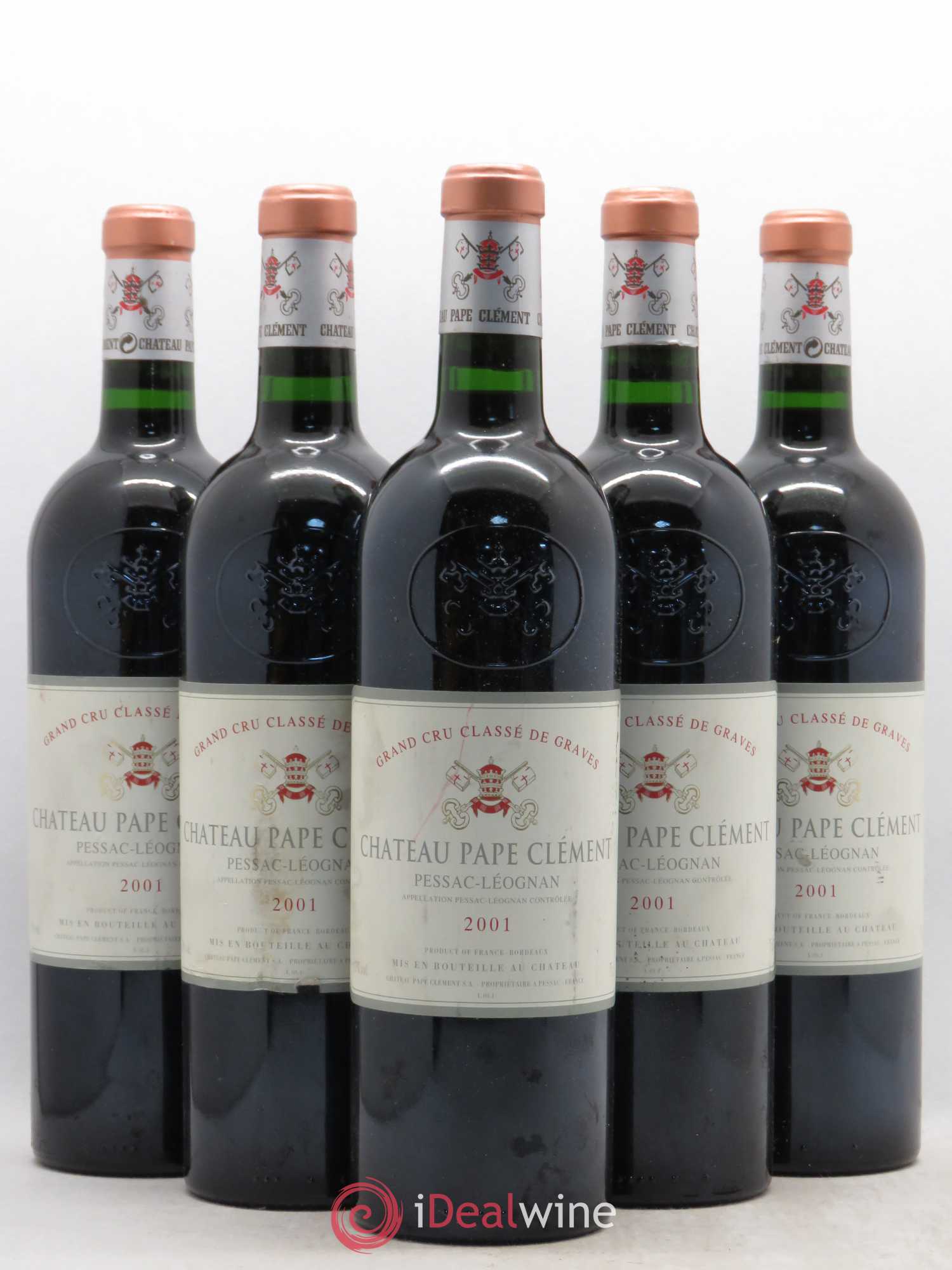 Château Pape Clément Cru Classé de Graves 2001 - Lot de 5 bouteilles - 0