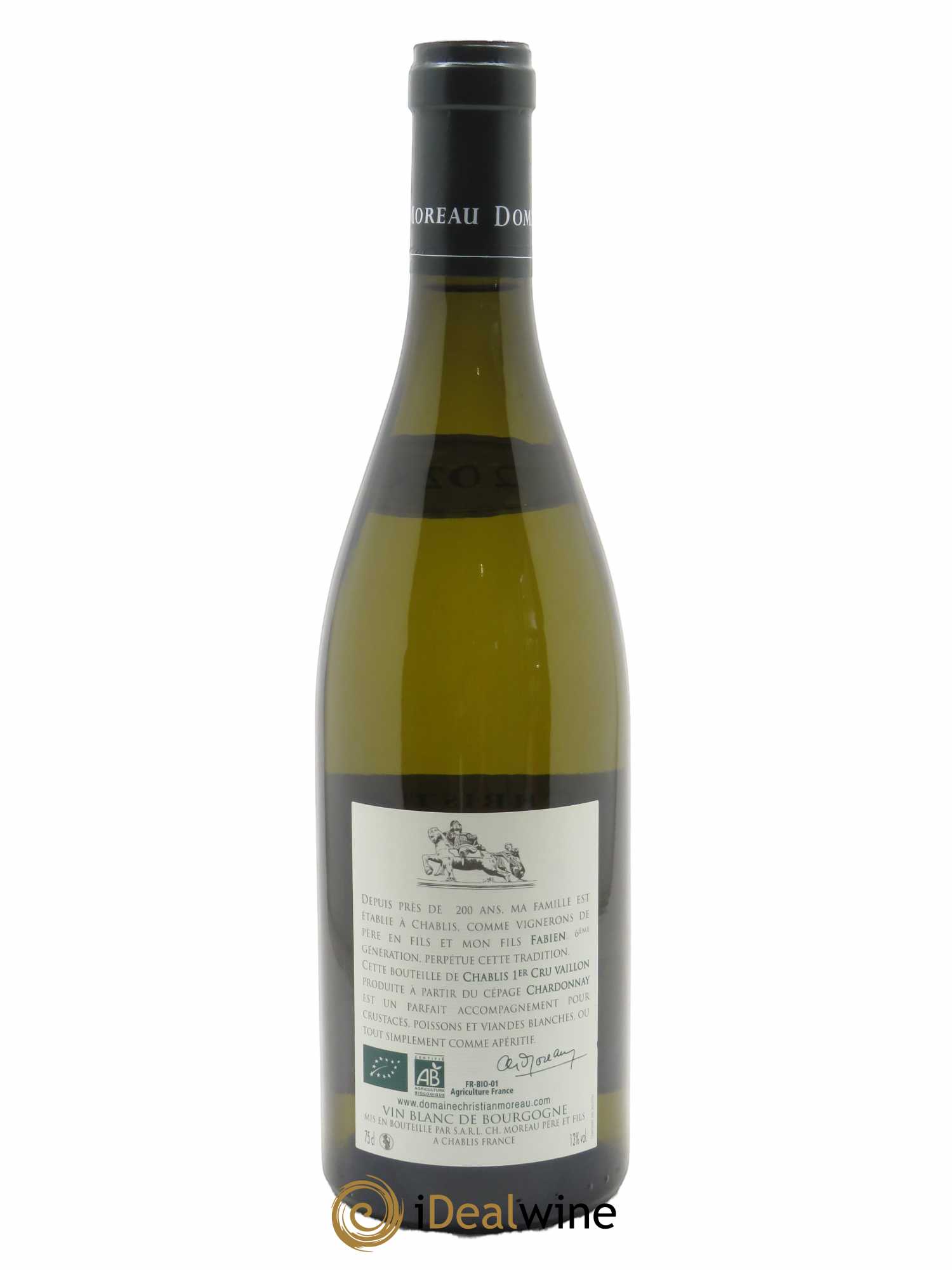 Chablis 1er Cru Vaillons Christian Moreau 2020 - Lot de 1 bouteille - 1
