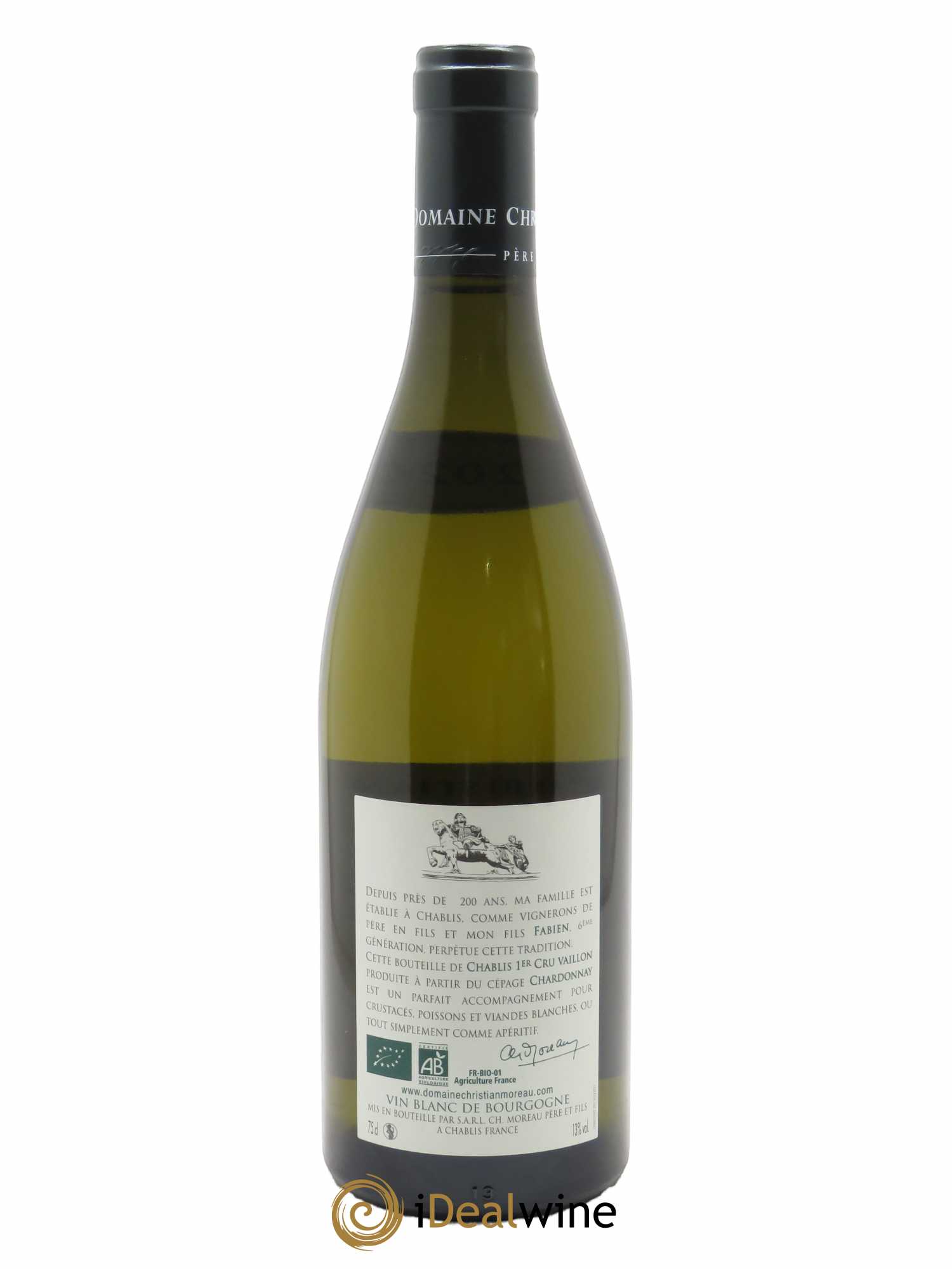 Chablis 1er Cru Vaillons Cuvée Guy Moreau Christian Moreau 2020 - Lot de 1 bouteille - 1