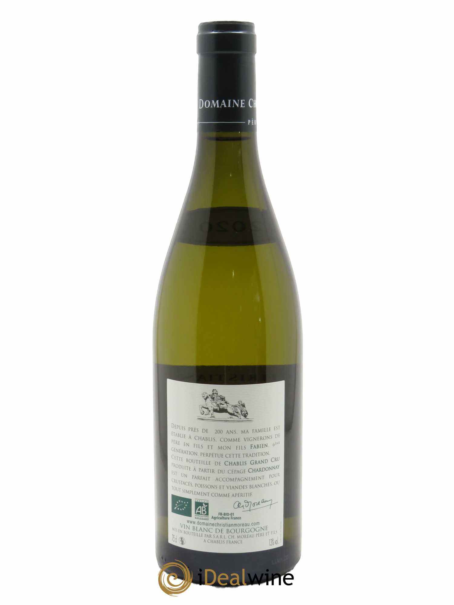 Chablis Grand Cru Valmur Christian Moreau 2020 - Lot de 1 bouteille - 1