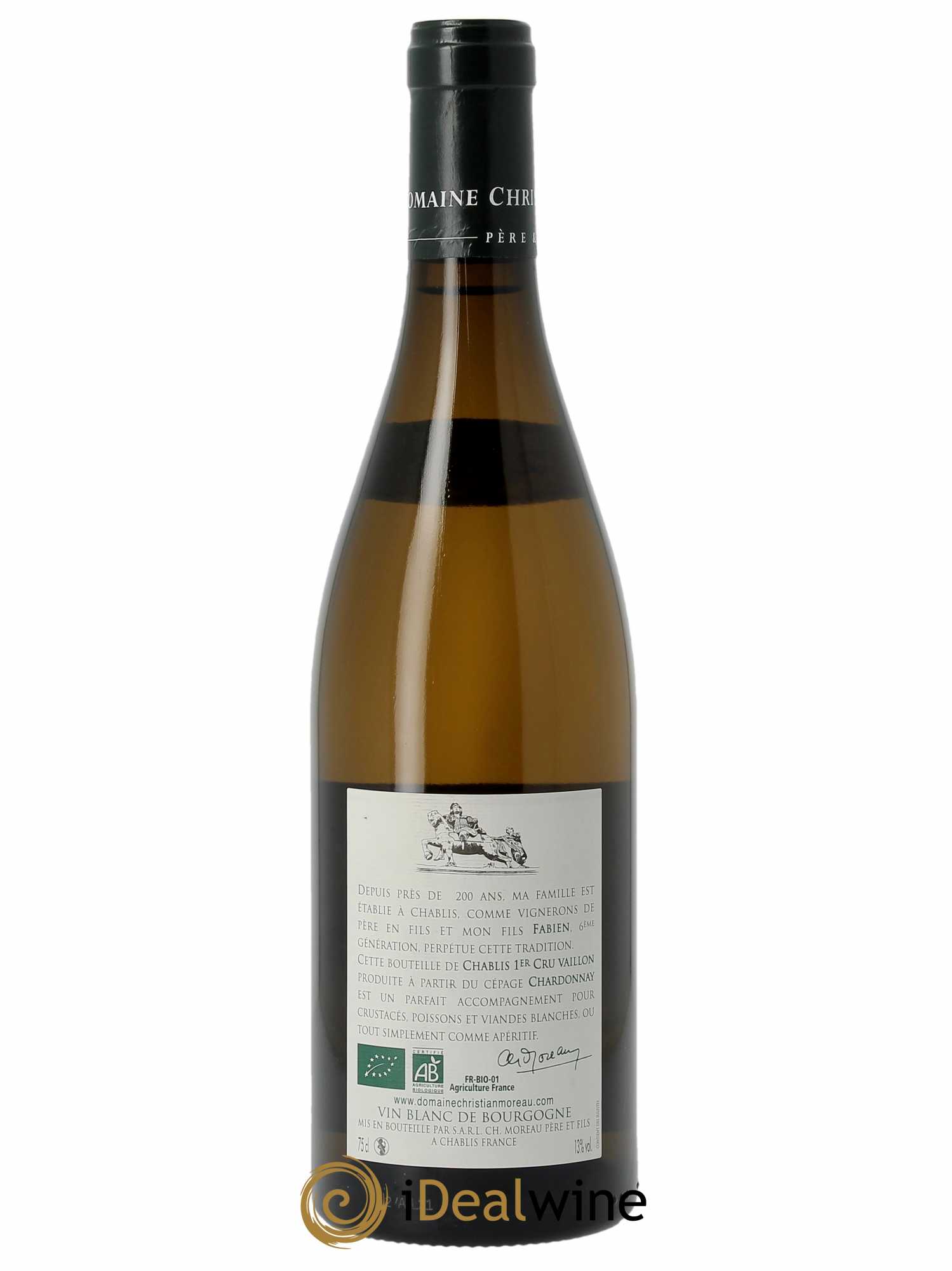 Chablis 1er Cru Vaillons Christian Moreau 2021 - Lot de 1 bouteille - 1