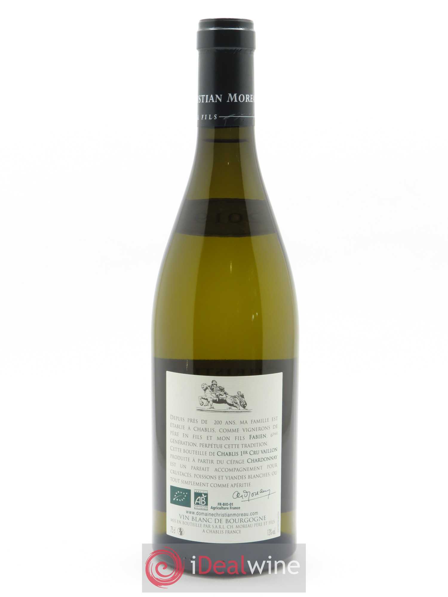 Chablis 1er Cru Vaillons Christian Moreau 2019 - Lot de 1 bouteille - 1