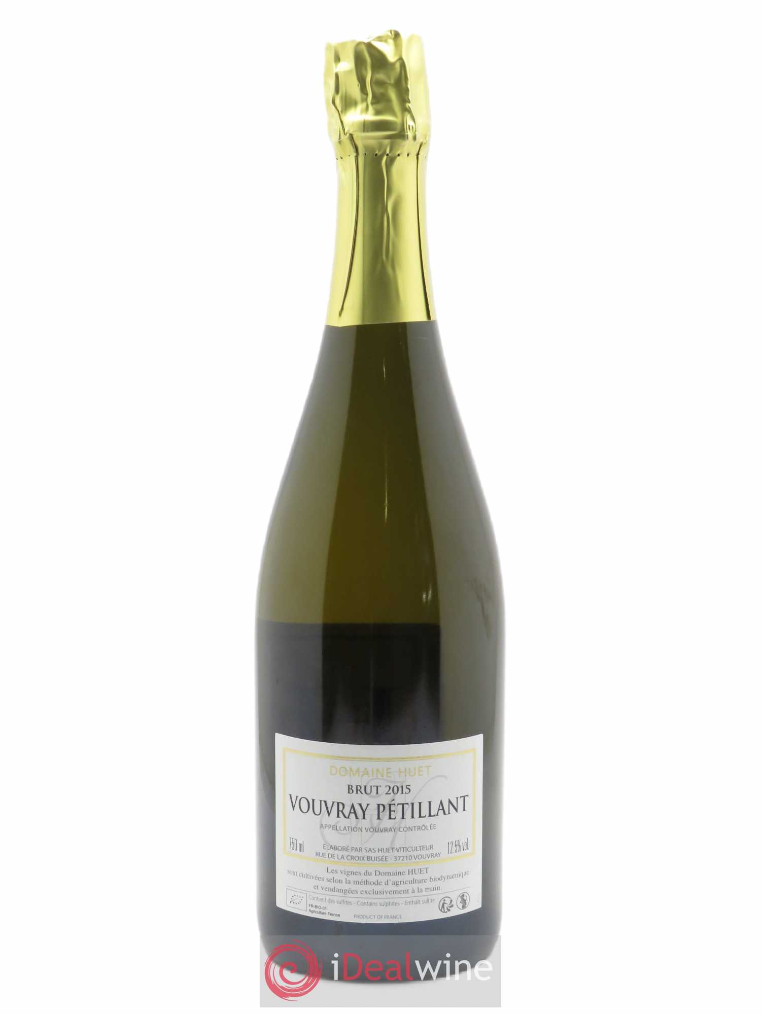 Vouvray Pétillant Brut Domaine Huet 2015 - Lot de 1 bouteille - 1