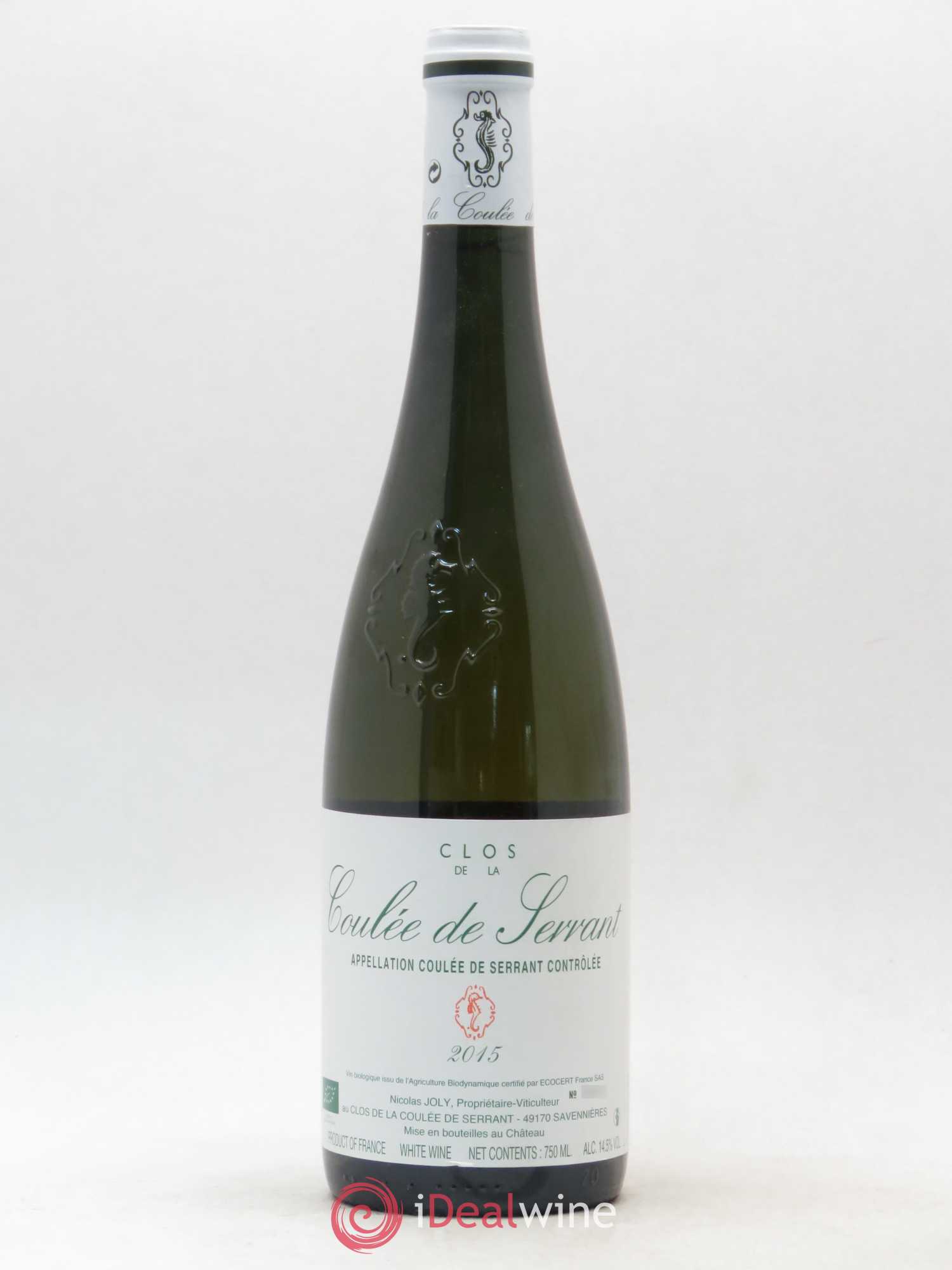Savennières Clos de la Coulée de Serrant Vignobles de la Coulée de Serrant - Nicolas Joly 2015 - Lot de 1 bouteille - 0