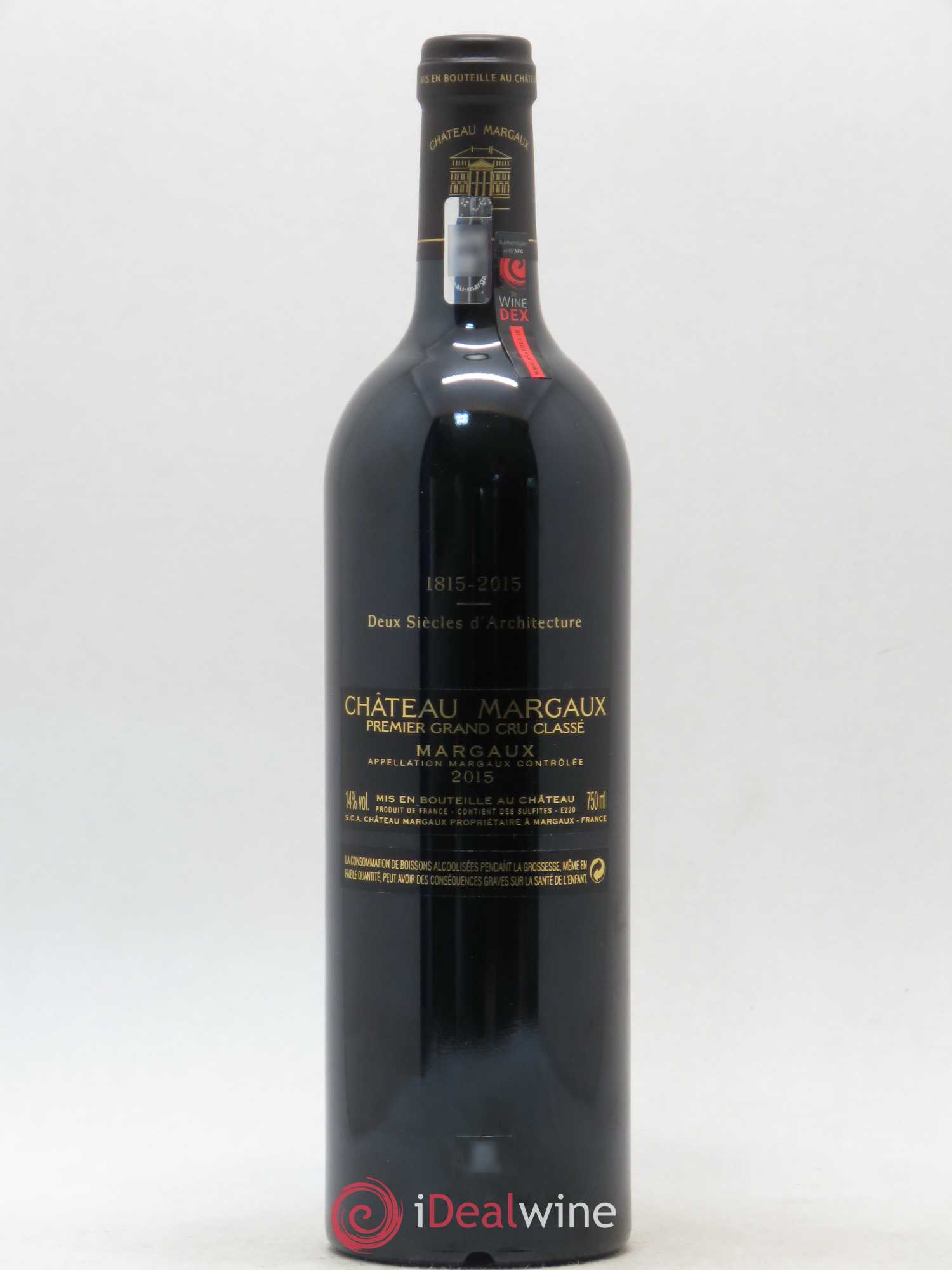 Château Margaux 1er Grand Cru Classé 2015 - Lot de 1 bouteille - 1