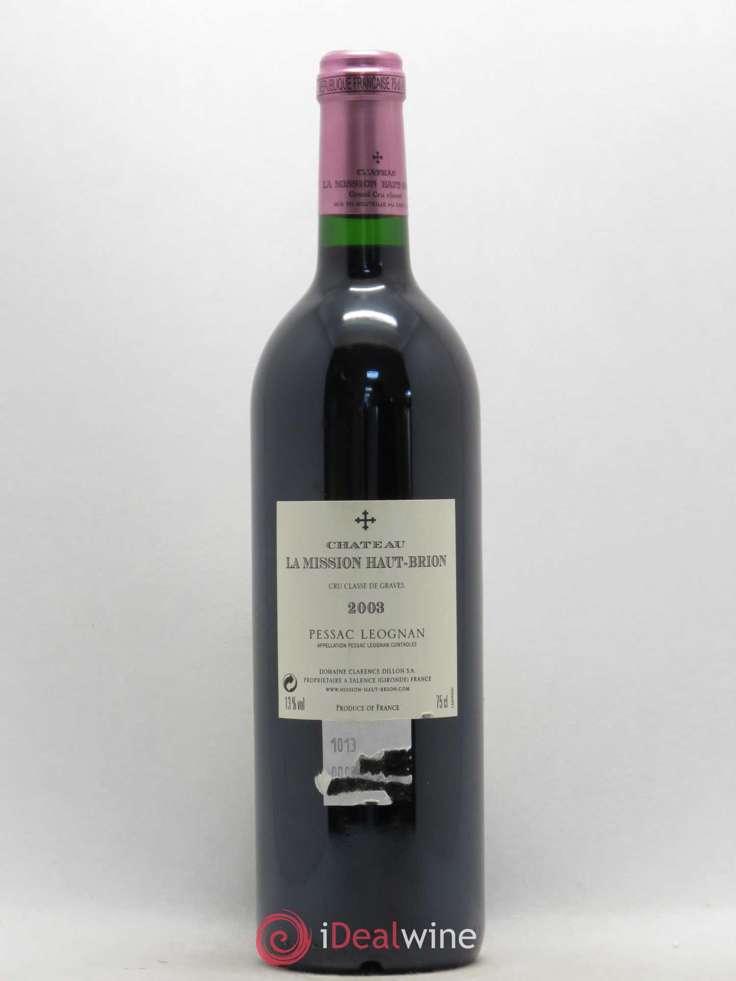 Château la Mission Haut-Brion Cru Classé de Graves 2003 - Lot de 1 bouteille - 1