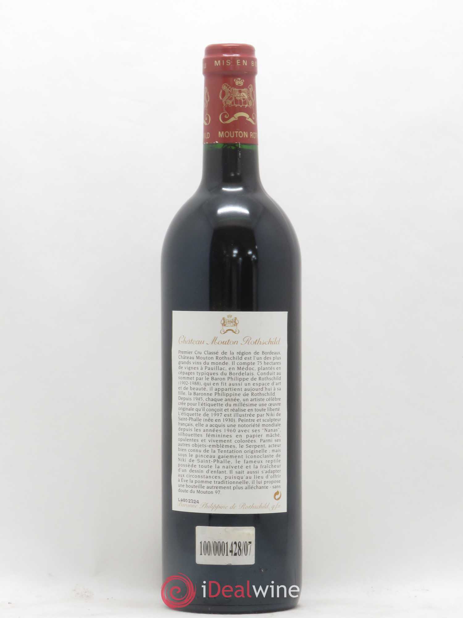 Château Mouton Rothschild 1er Grand Cru Classé 1997 - Lot de 1 bouteille - 1