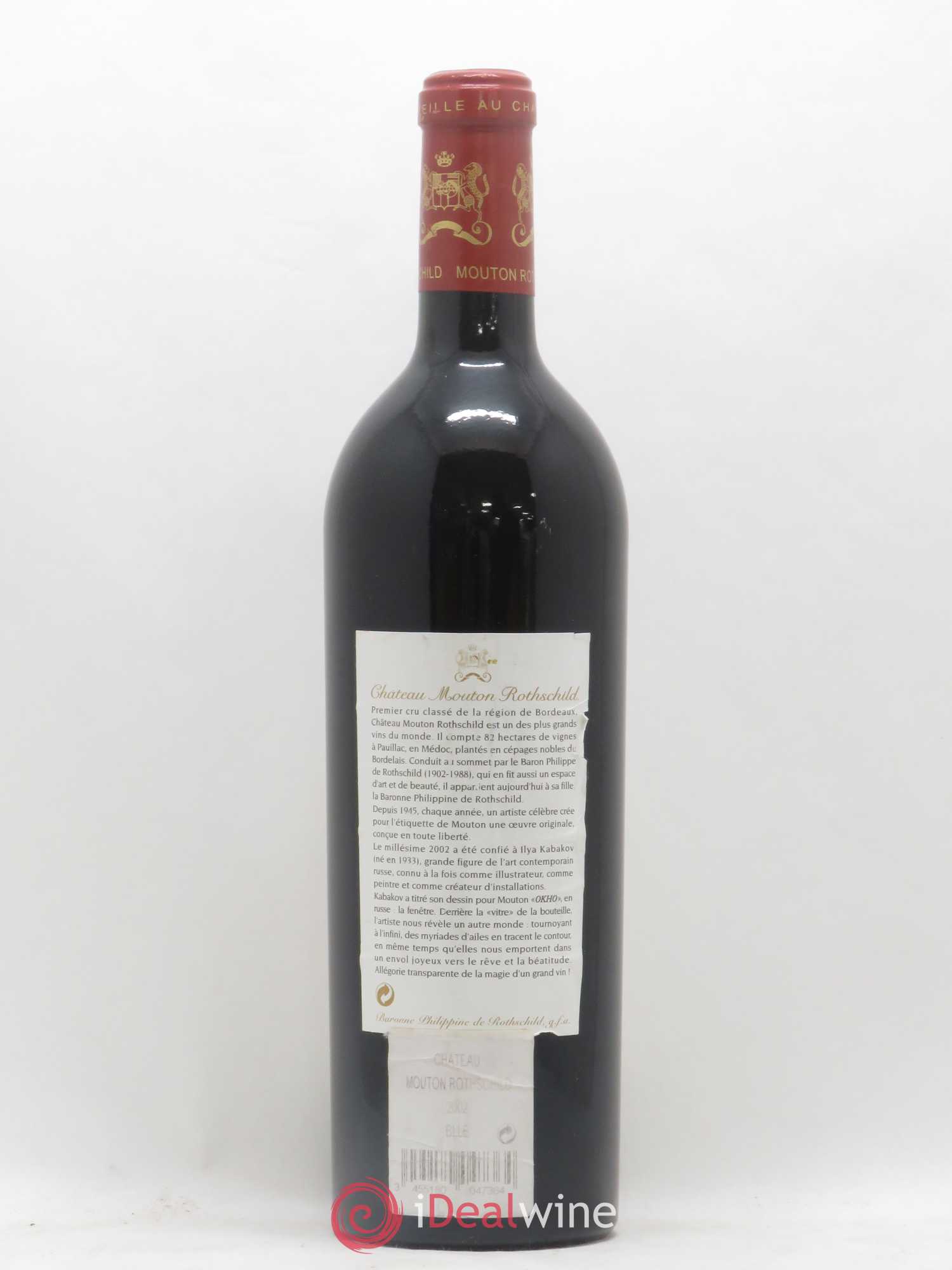 Château Mouton Rothschild 1er Grand Cru Classé 2002 - Lot de 1 bouteille - 1