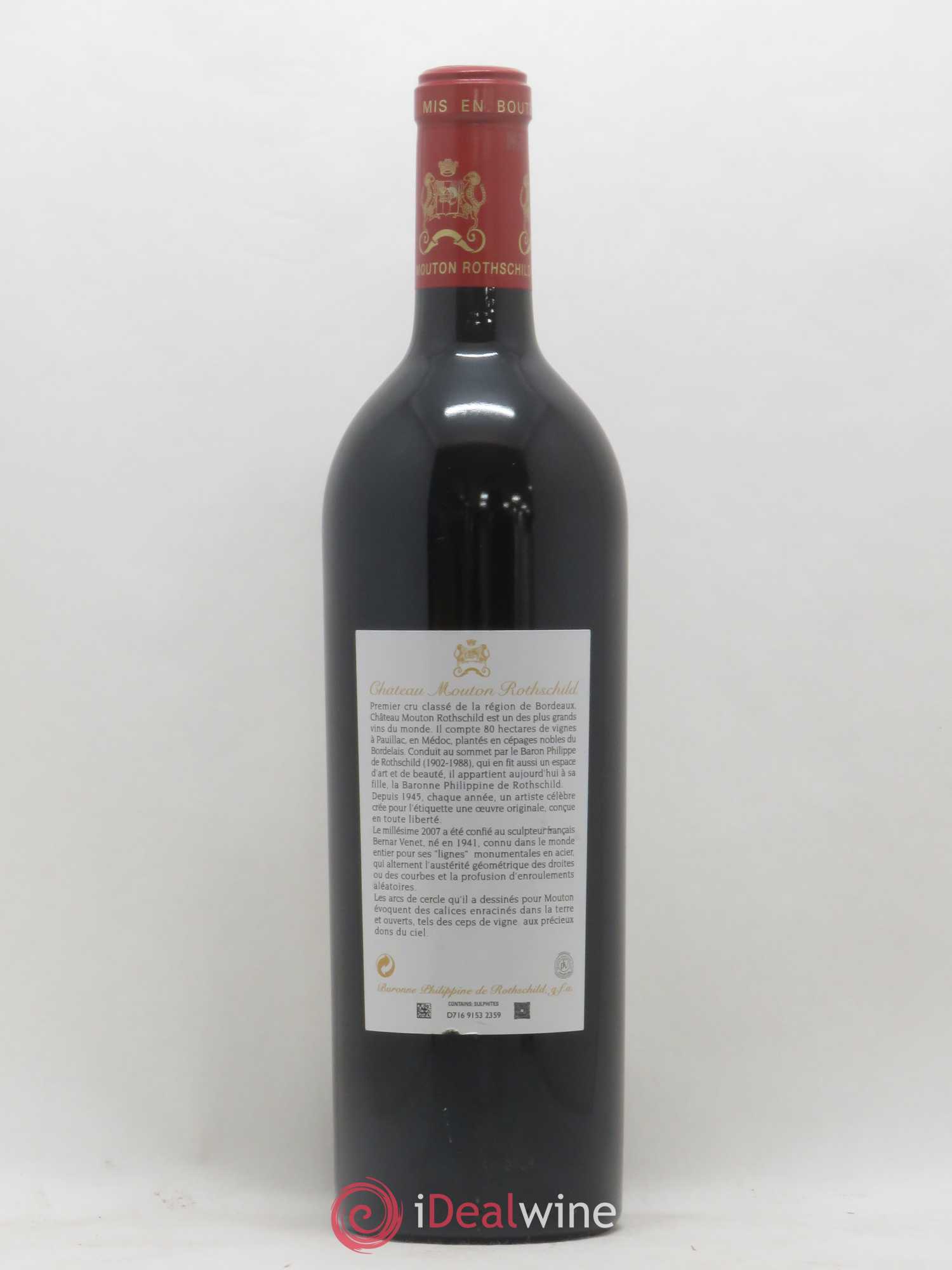 Château Mouton Rothschild 1er Grand Cru Classé 2007 - Lot de 1 bouteille - 1