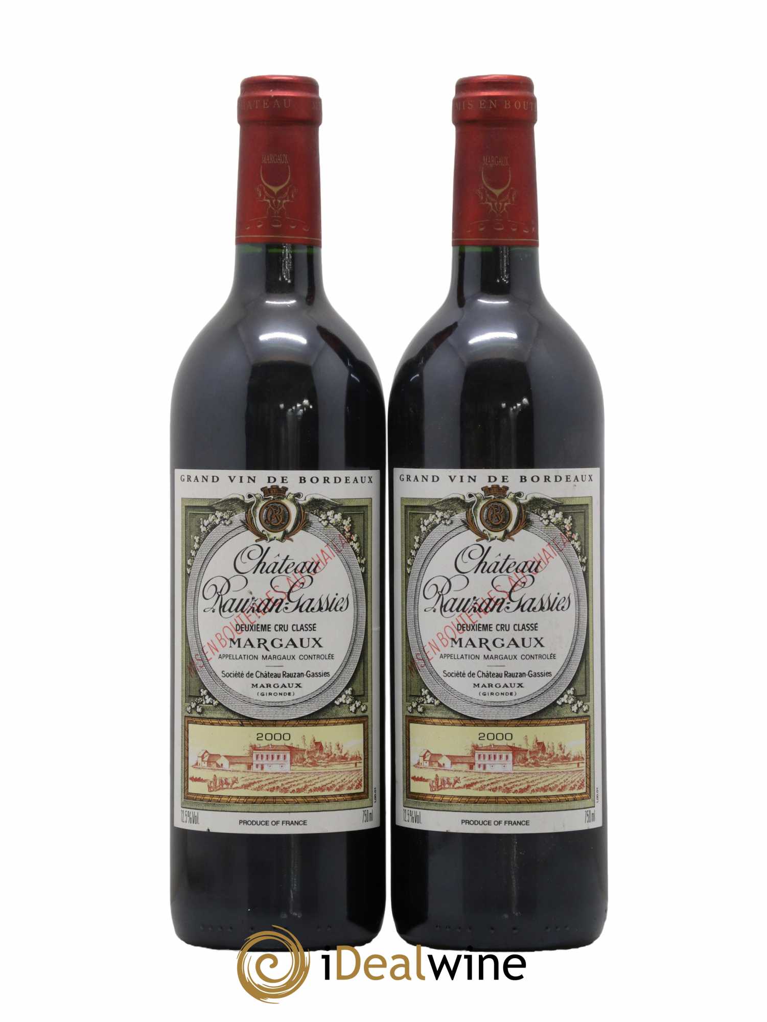 Château Rauzan-Gassies 2ème Grand Cru Classé 2000 - Lot de 2 bouteilles - 0
