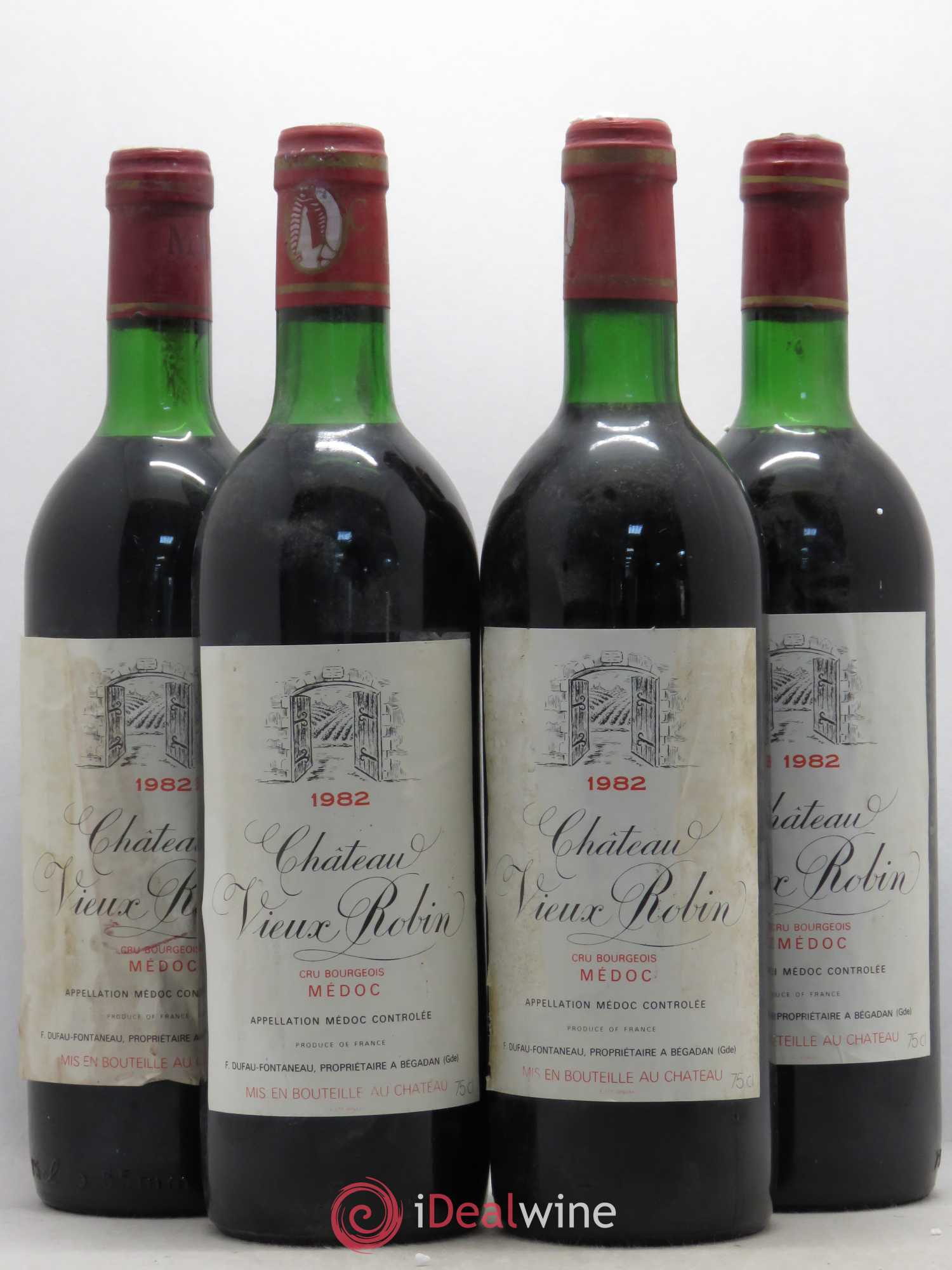 Château Vieux Robin Cru Bourgeois 1982 - Lot de 4 bouteilles - 0