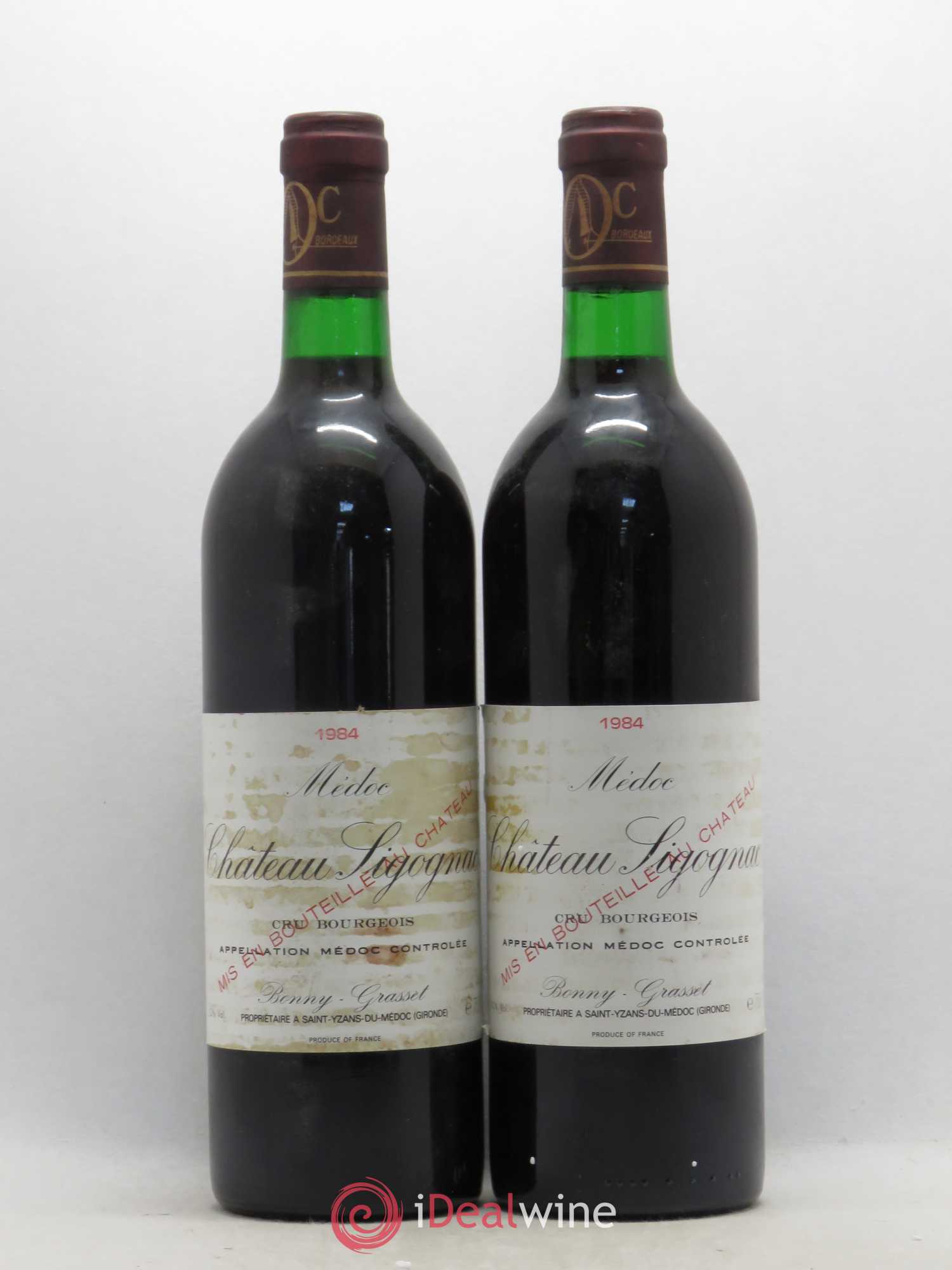 Château Sigognac Cru Bourgeois 1984 - Lot de 2 bouteilles - 0