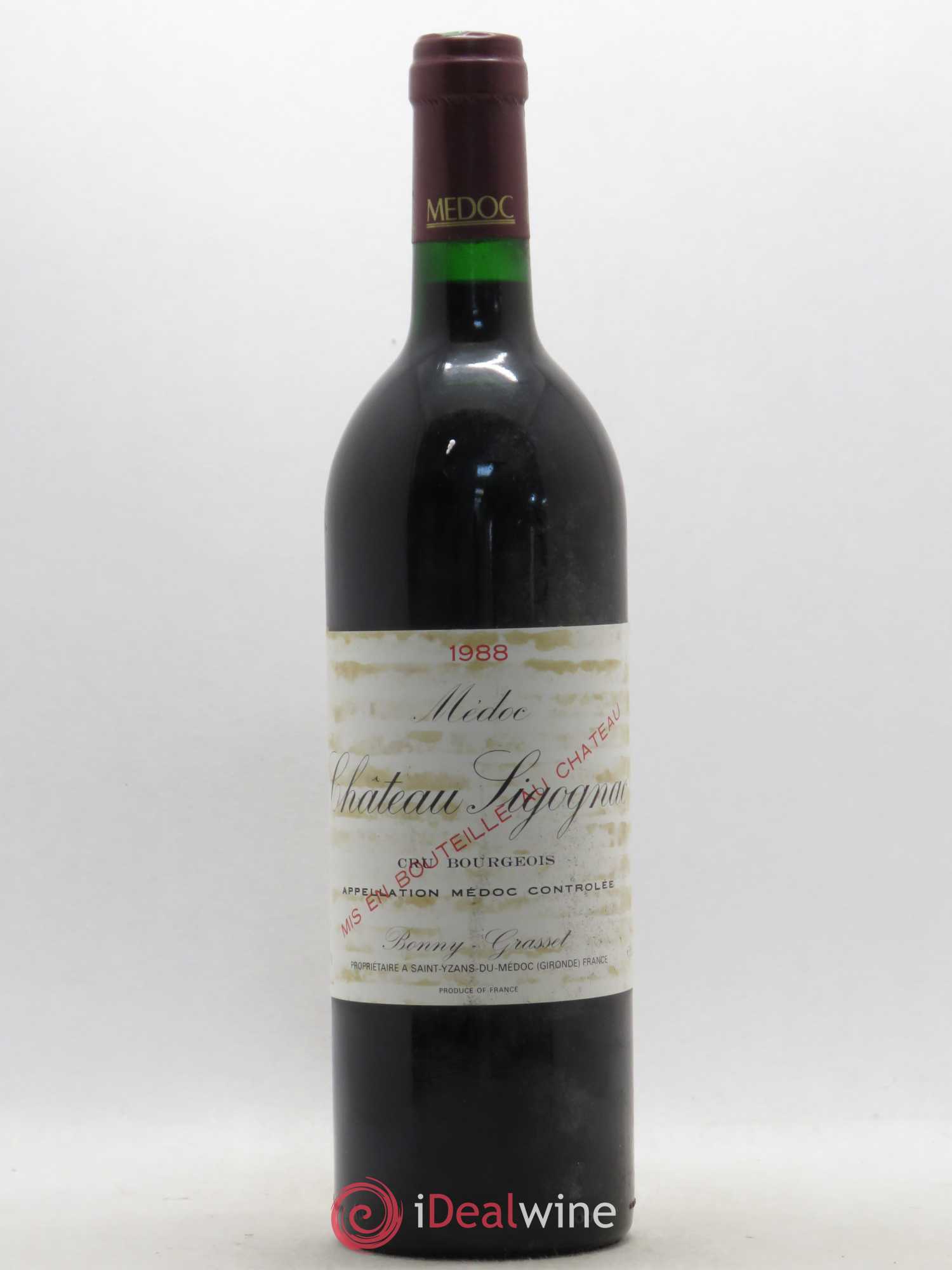 Château Sigognac Cru Bourgeois 1988 - Lot de 1 bouteille - 0