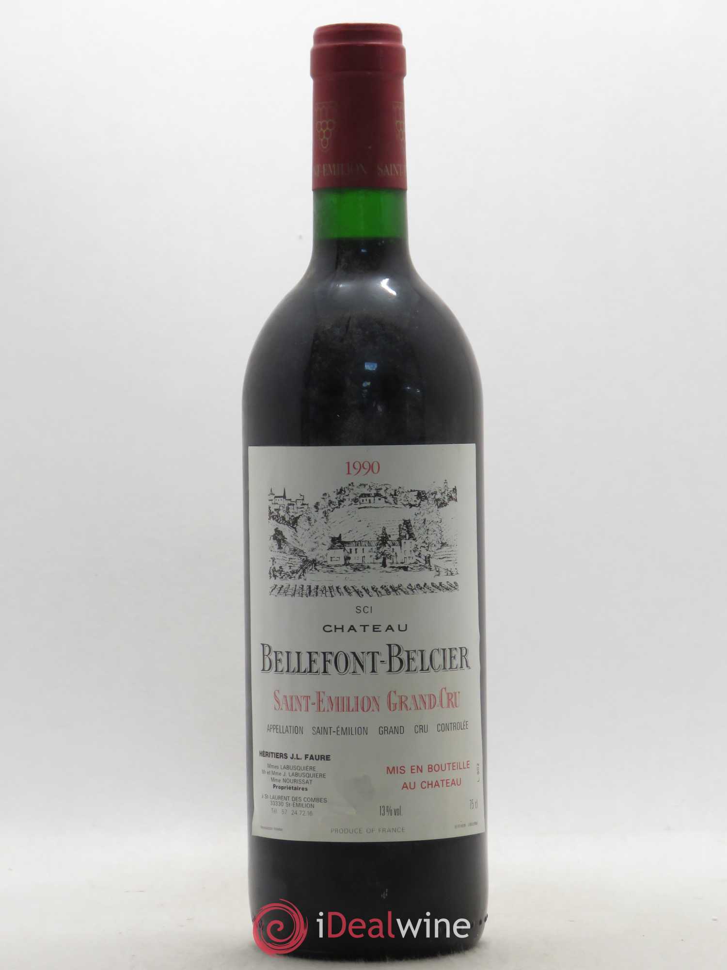 Château Bellefont-Belcier Grand Cru Classé (sans prix de réserve) 1990 - Lot de 1 bouteille - 0
