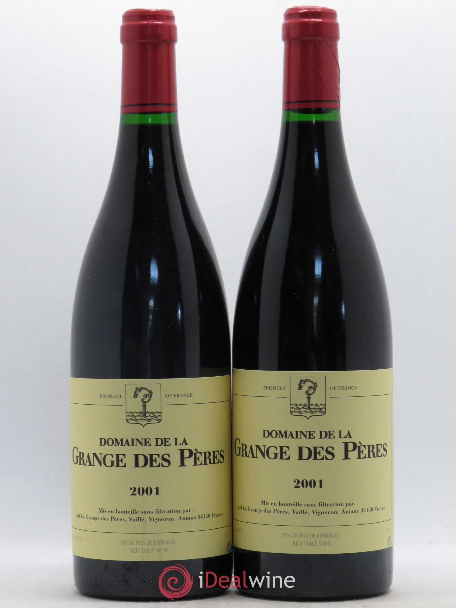 Pays d'Hérault Grange des Pères Laurent Vaillé 2001 - Lot de 2 bouteilles - 0
