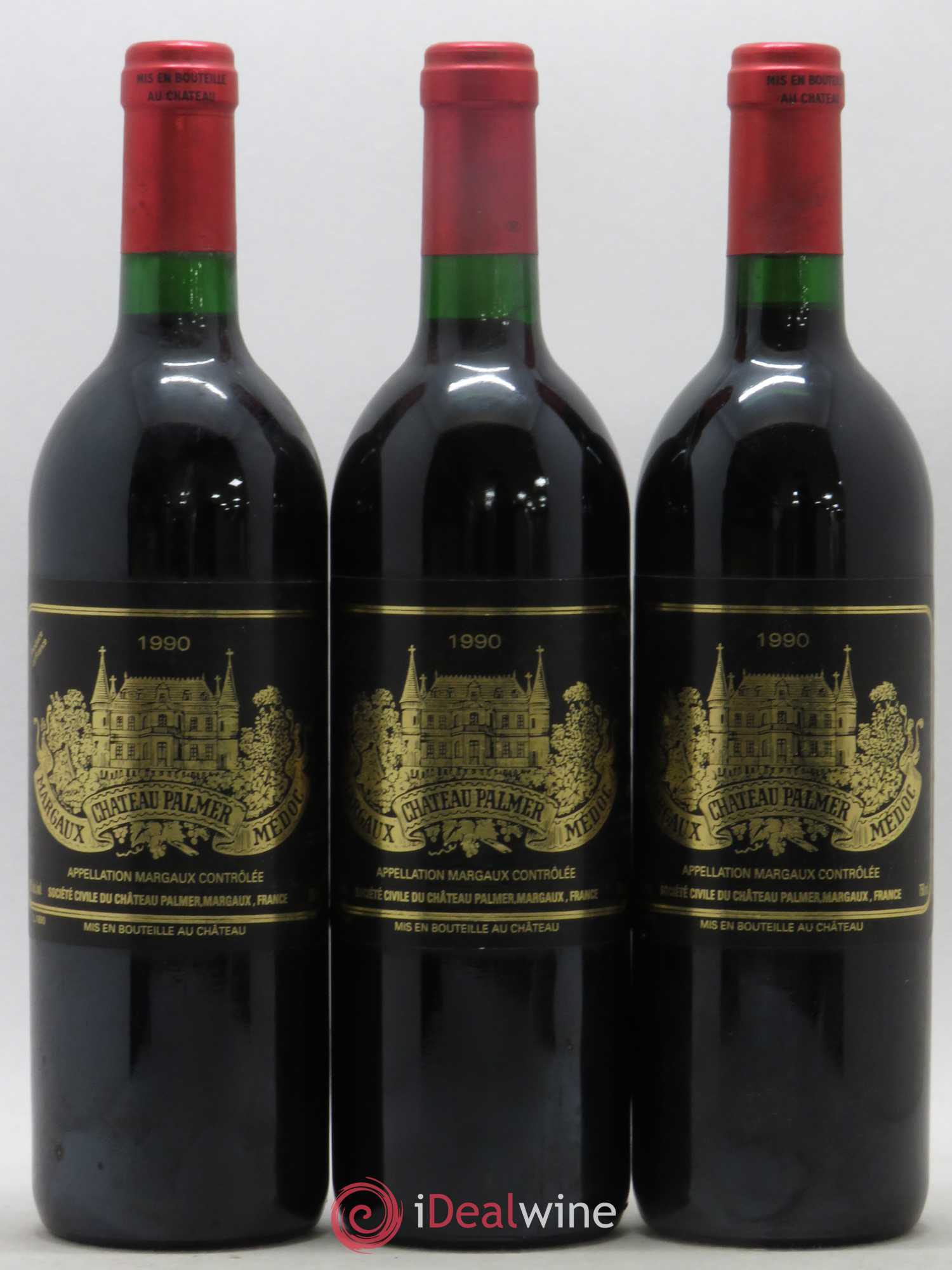 Château Palmer 3ème Grand Cru Classé 1990 - Lot de 3 bouteilles - 0
