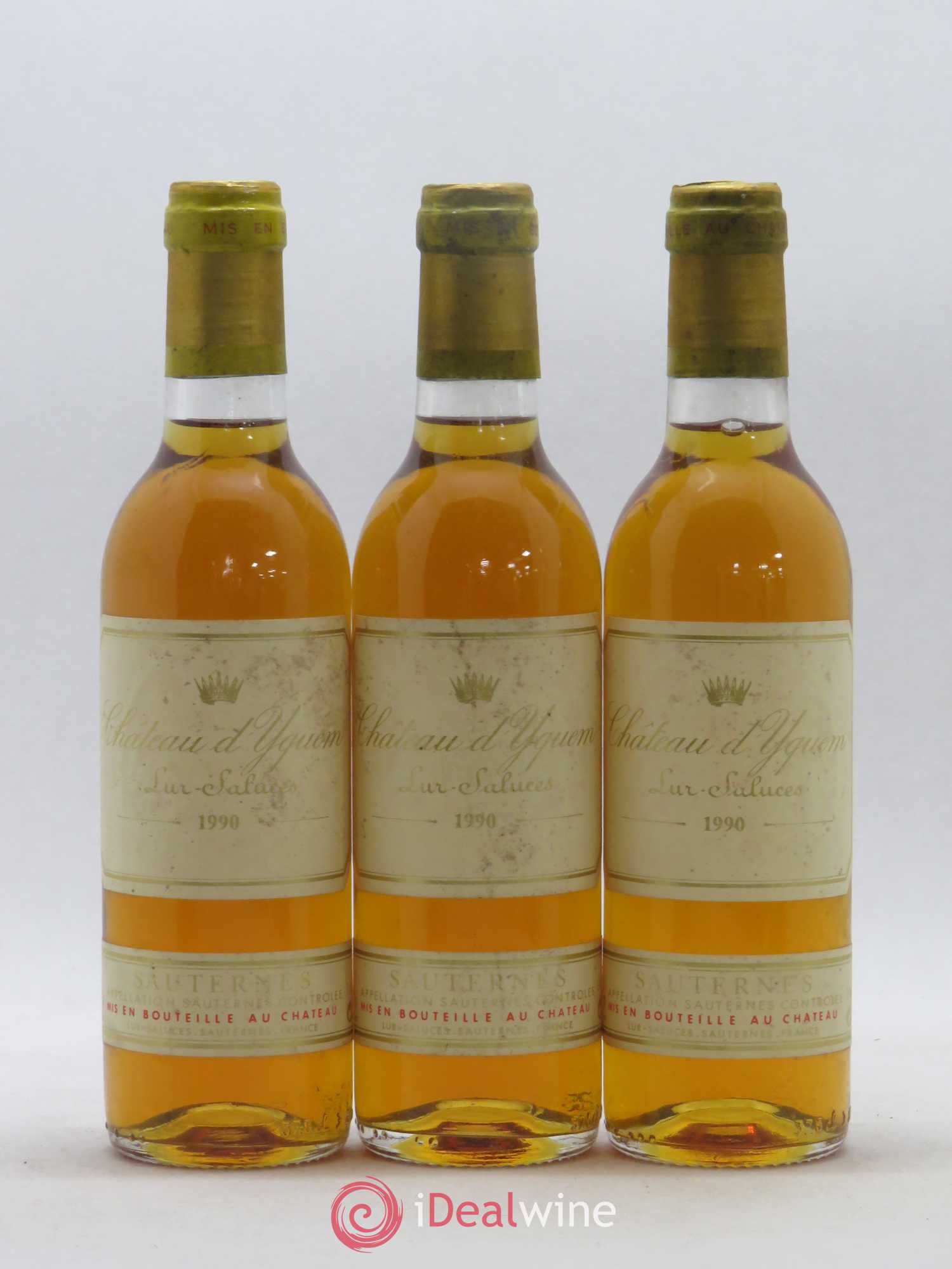 Château d' Yquem 1er Cru Classé Supérieur 1990 - Posten von 3 Demi-Flaschen - 0