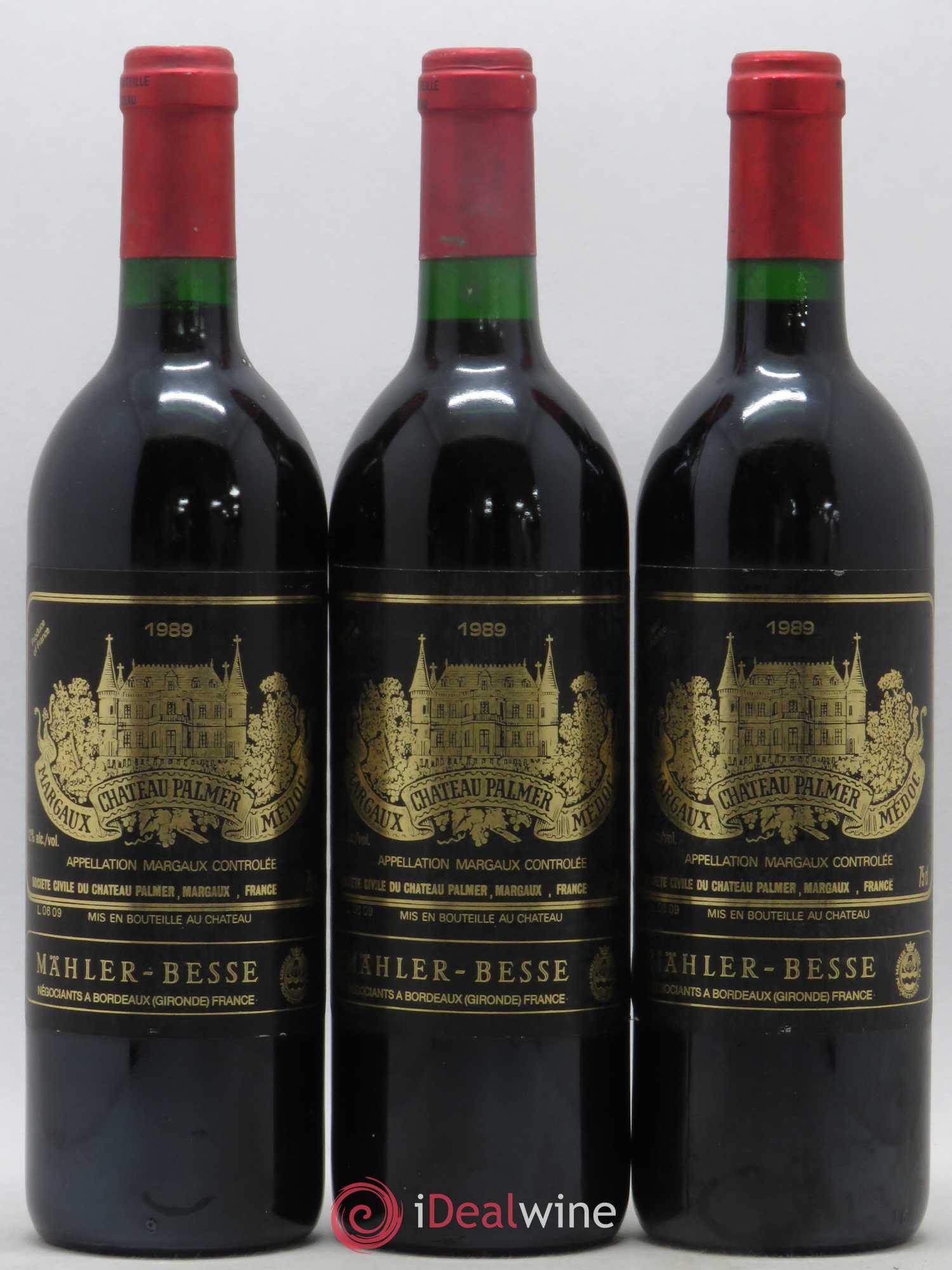 Château Palmer 3ème Grand Cru Classé 1989 - Lot of 3 bottles - 0
