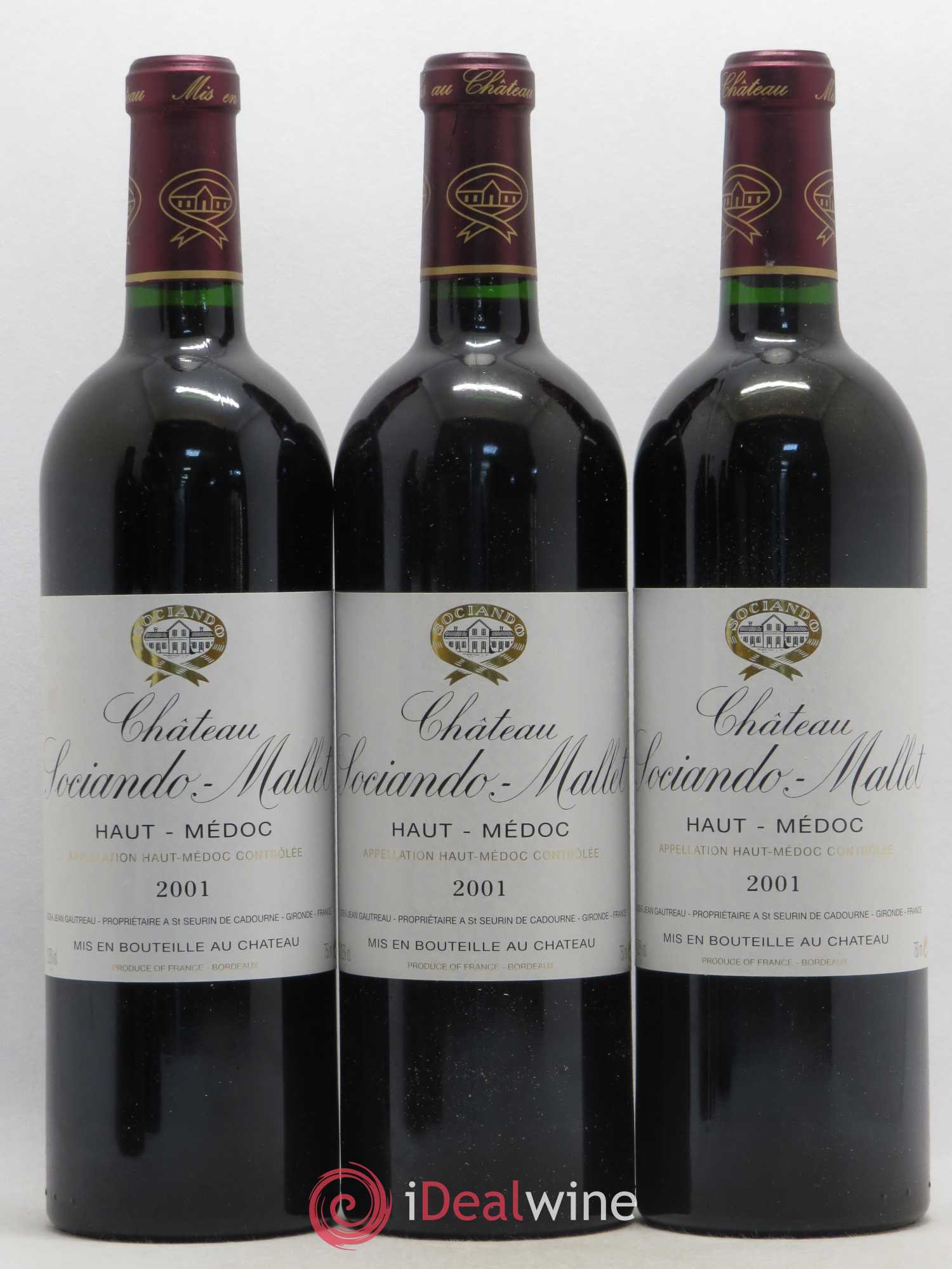 Château Sociando Mallet 2001 - Lot de 12 bouteilles - 1