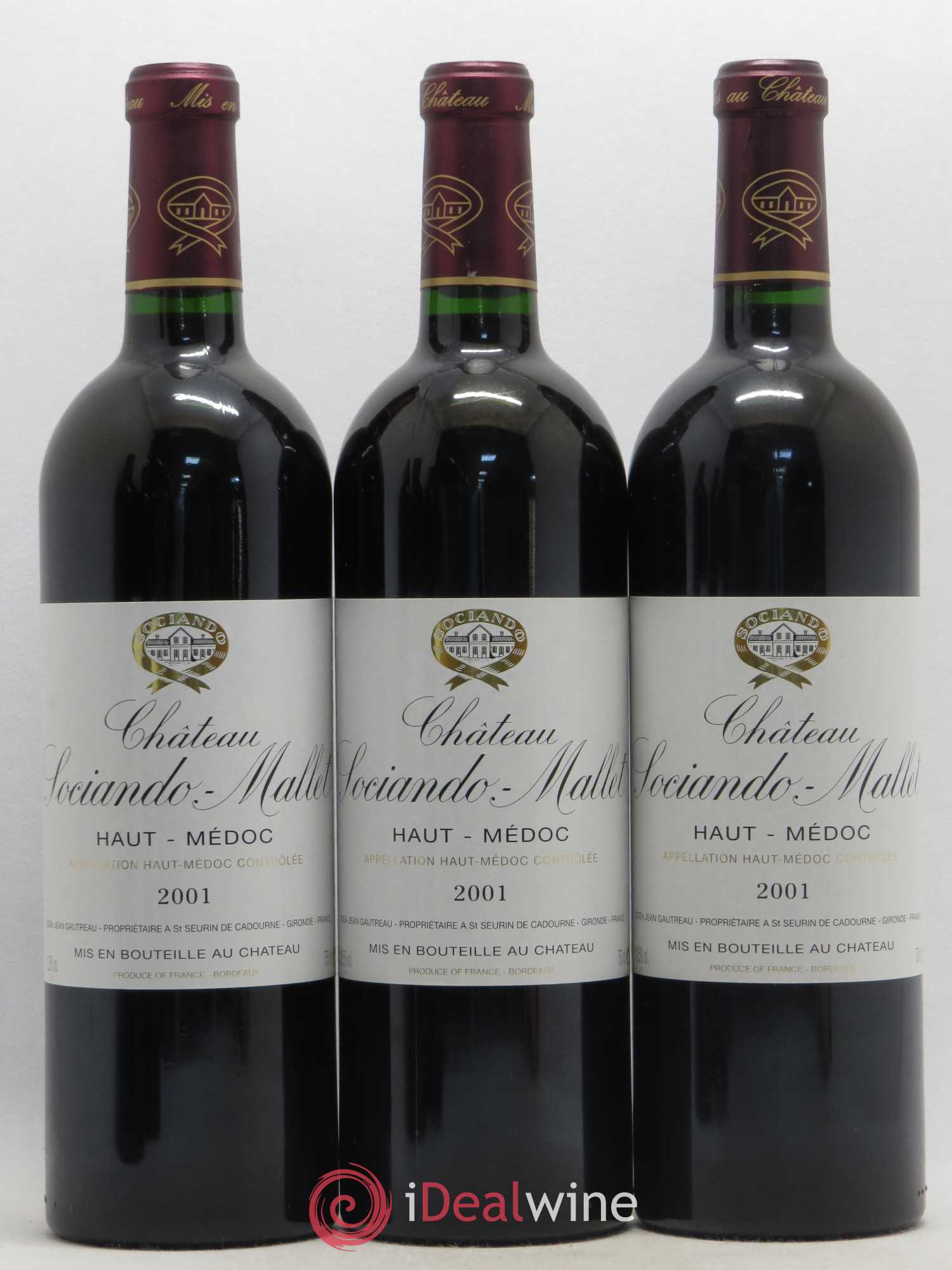 Château Sociando Mallet 2001 - Lot de 12 bouteilles - 2
