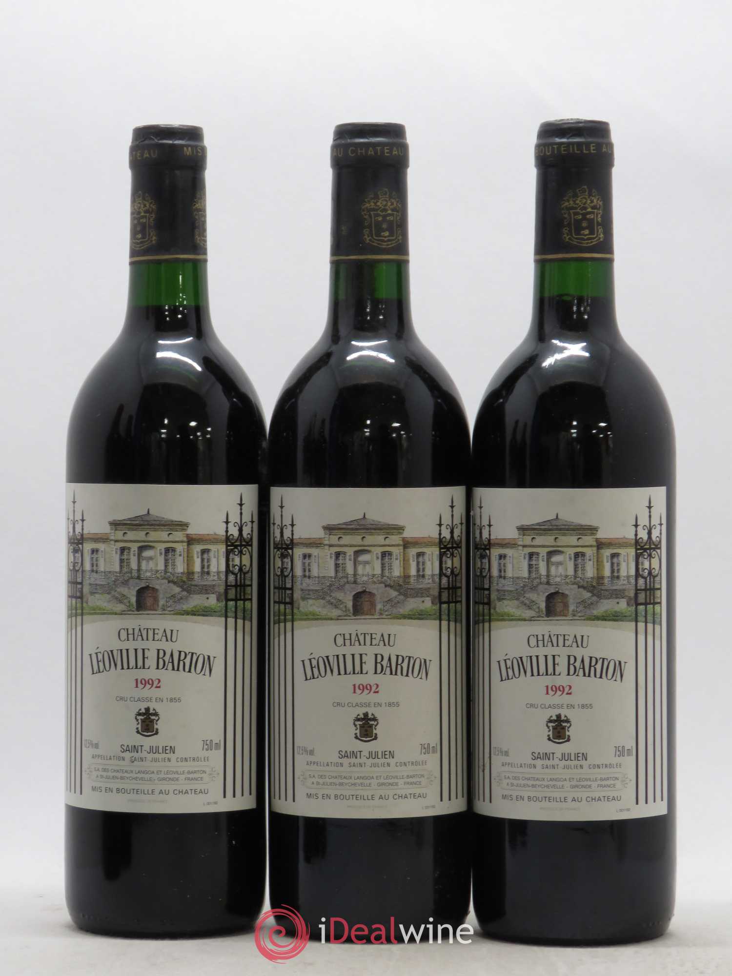 Château Léoville Barton 2ème Grand Cru Classé 1992 - Lot de 3 bouteilles - 0