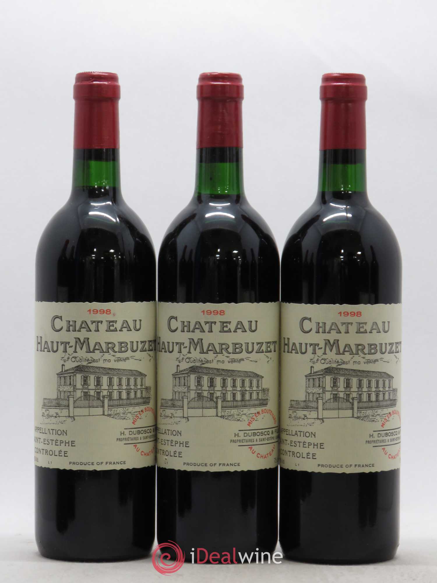 Château Haut Marbuzet 1998 - Lot de 6 bouteilles - 1