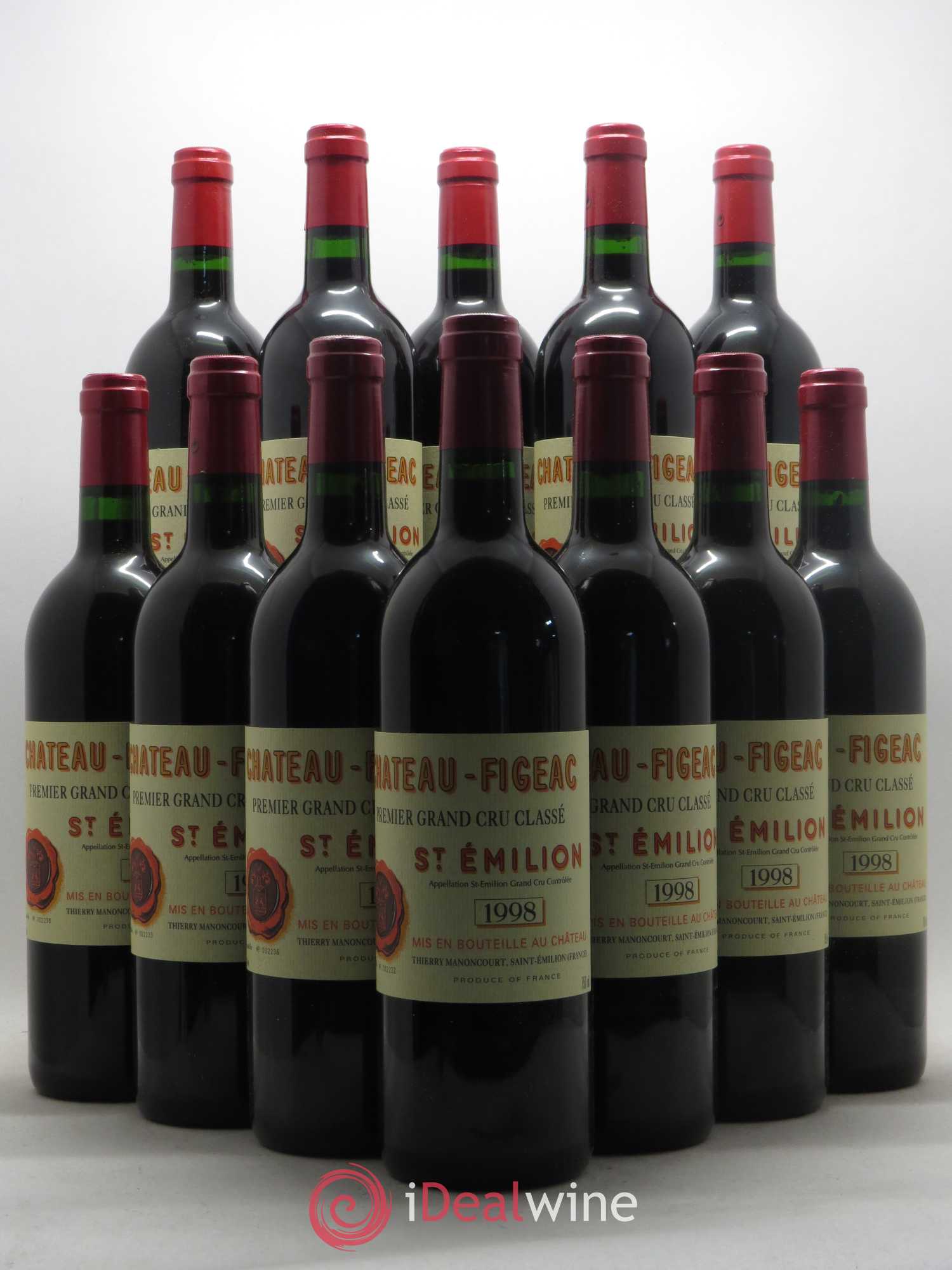 Château Figeac 1er Grand Cru Classé A 1998 - Lot de 12 bouteilles - 0