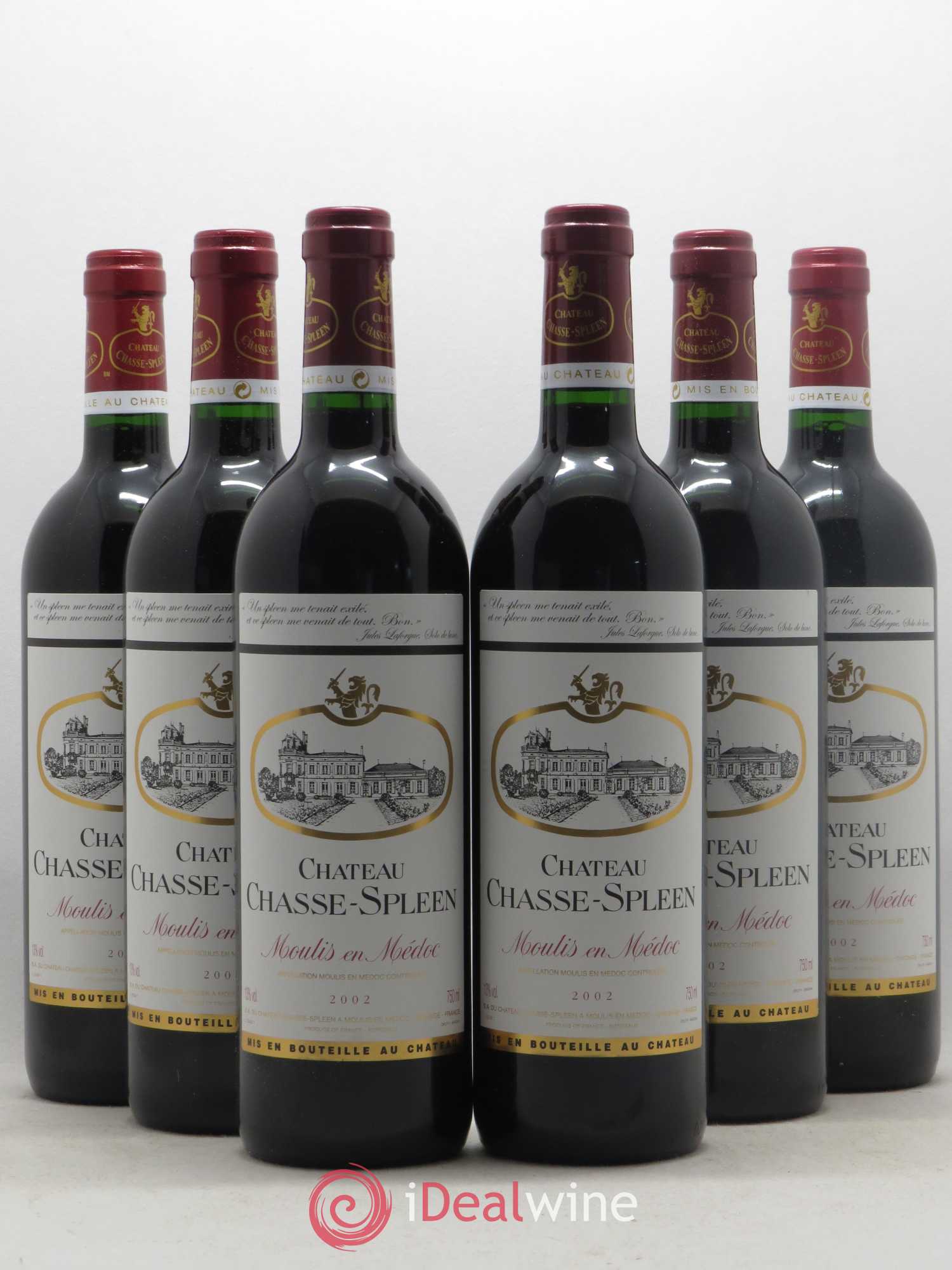 Château Chasse Spleen 2002 - Lot de 6 bouteilles - 0