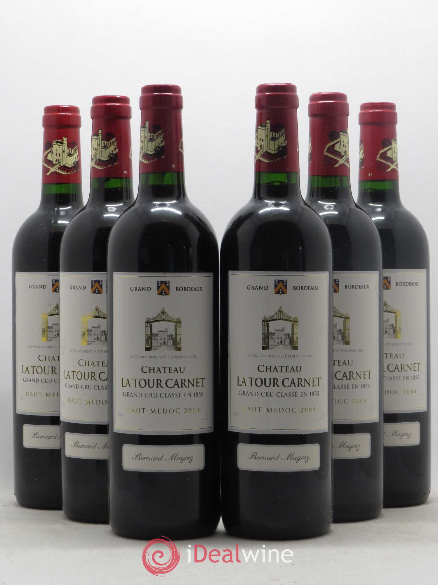 Château la Tour Carnet 4ème Grand Cru Classé 2004 - Lot de 6 bouteilles - 0