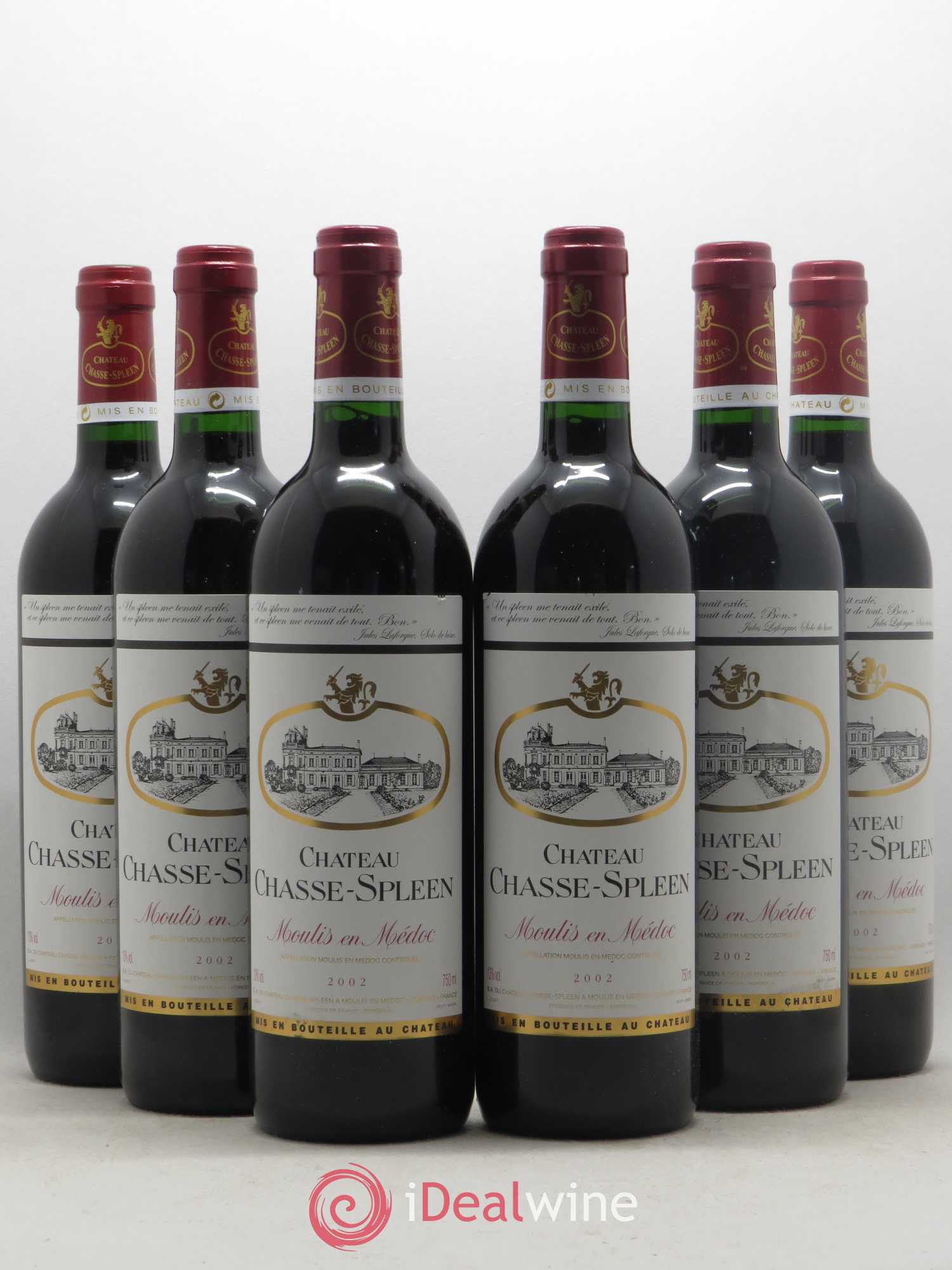 Château Chasse Spleen 2002 - Lot de 6 bouteilles - 0