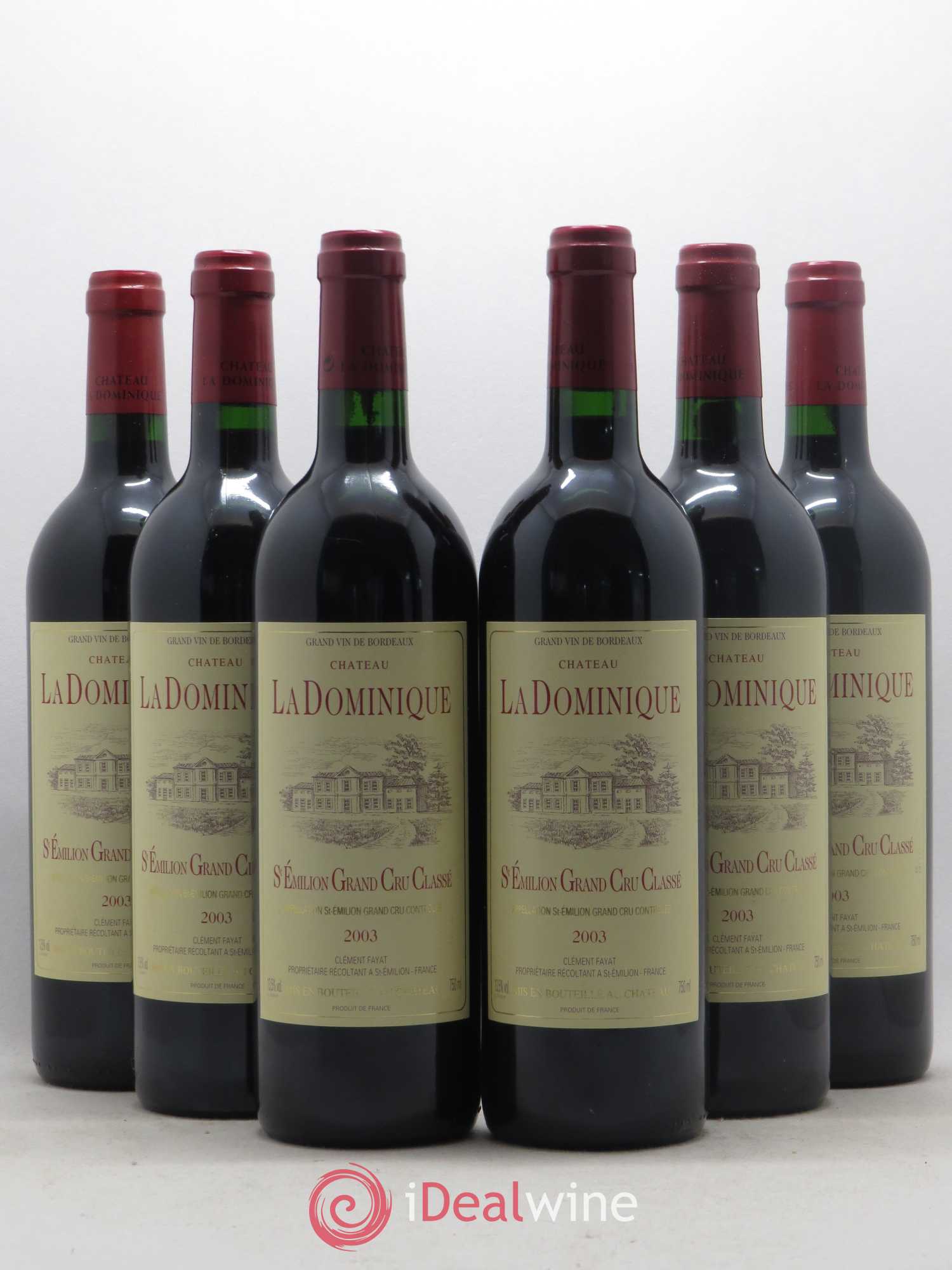 Château la Dominique Grand Cru Classé 2003 - Lot de 6 bouteilles - 0