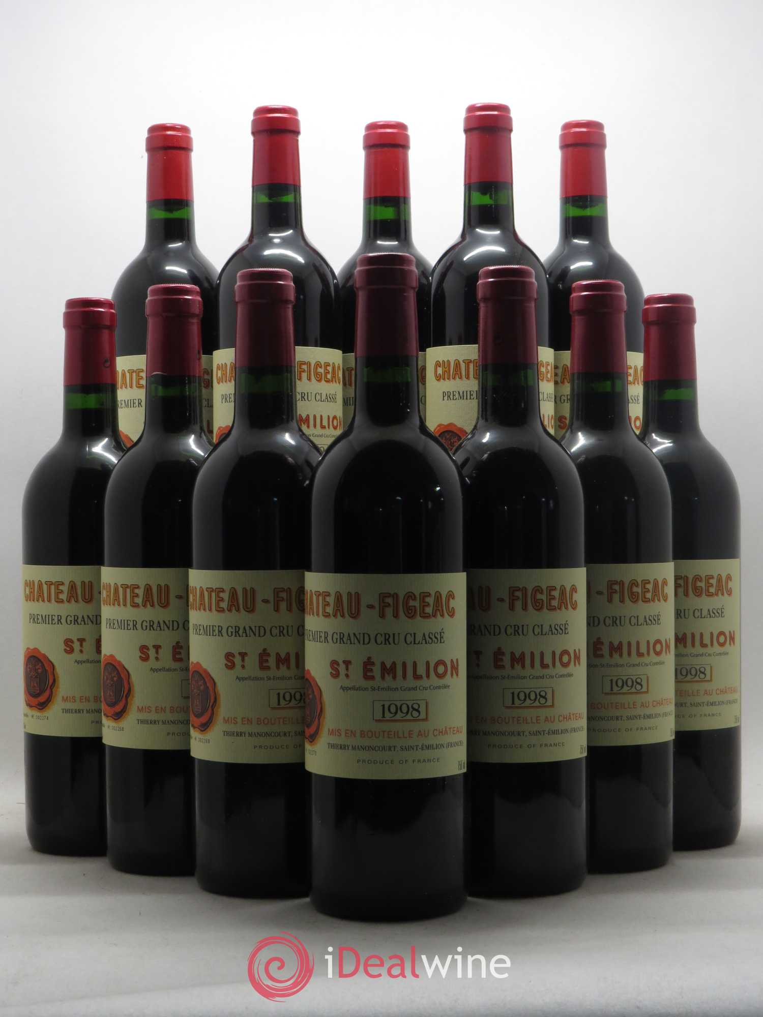 Château Figeac 1er Grand Cru Classé A 1998 - Lot de 12 bouteilles - 0