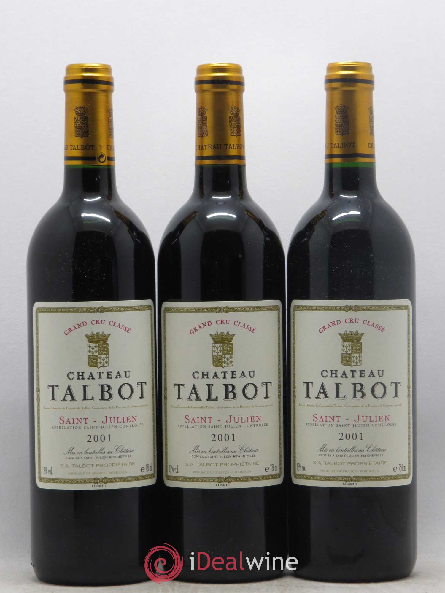 Château Talbot 4ème Grand Cru Classé 2001 - Lot de 12 bouteilles - 2