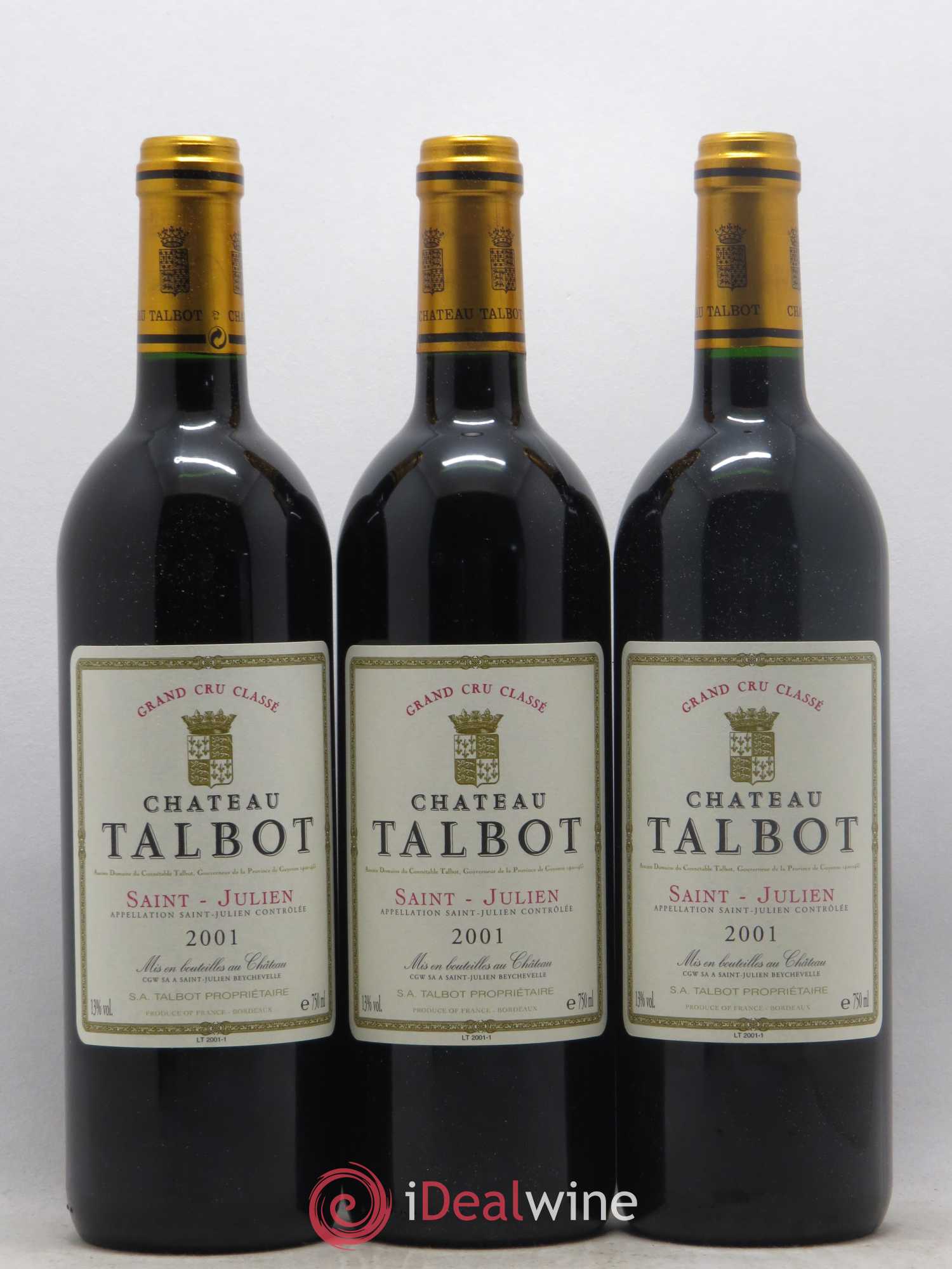 Château Talbot 4ème Grand Cru Classé 2001 - Lot de 12 bouteilles - 4