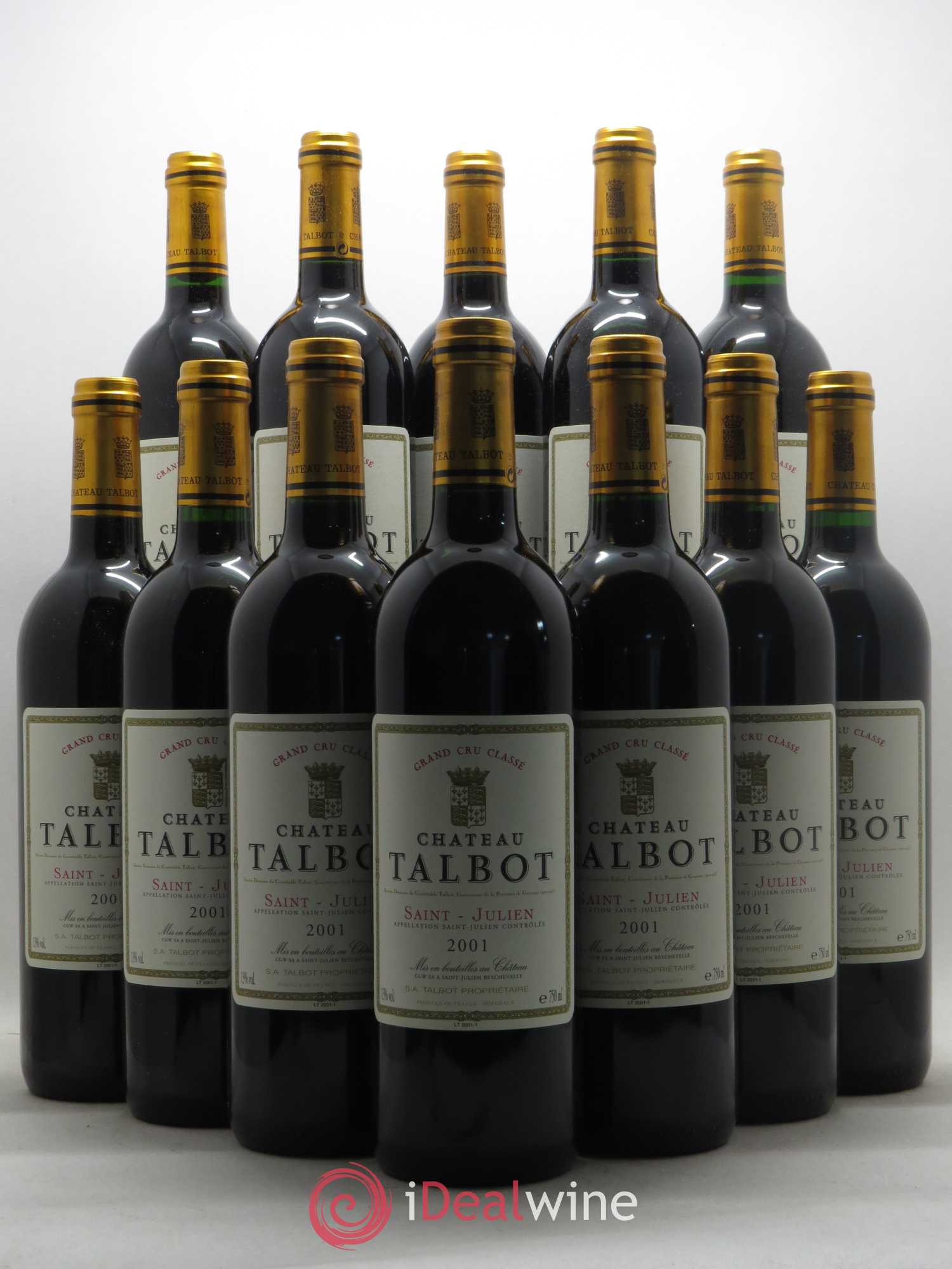 Château Talbot 4ème Grand Cru Classé 2001 - Lot de 12 bouteilles - 0