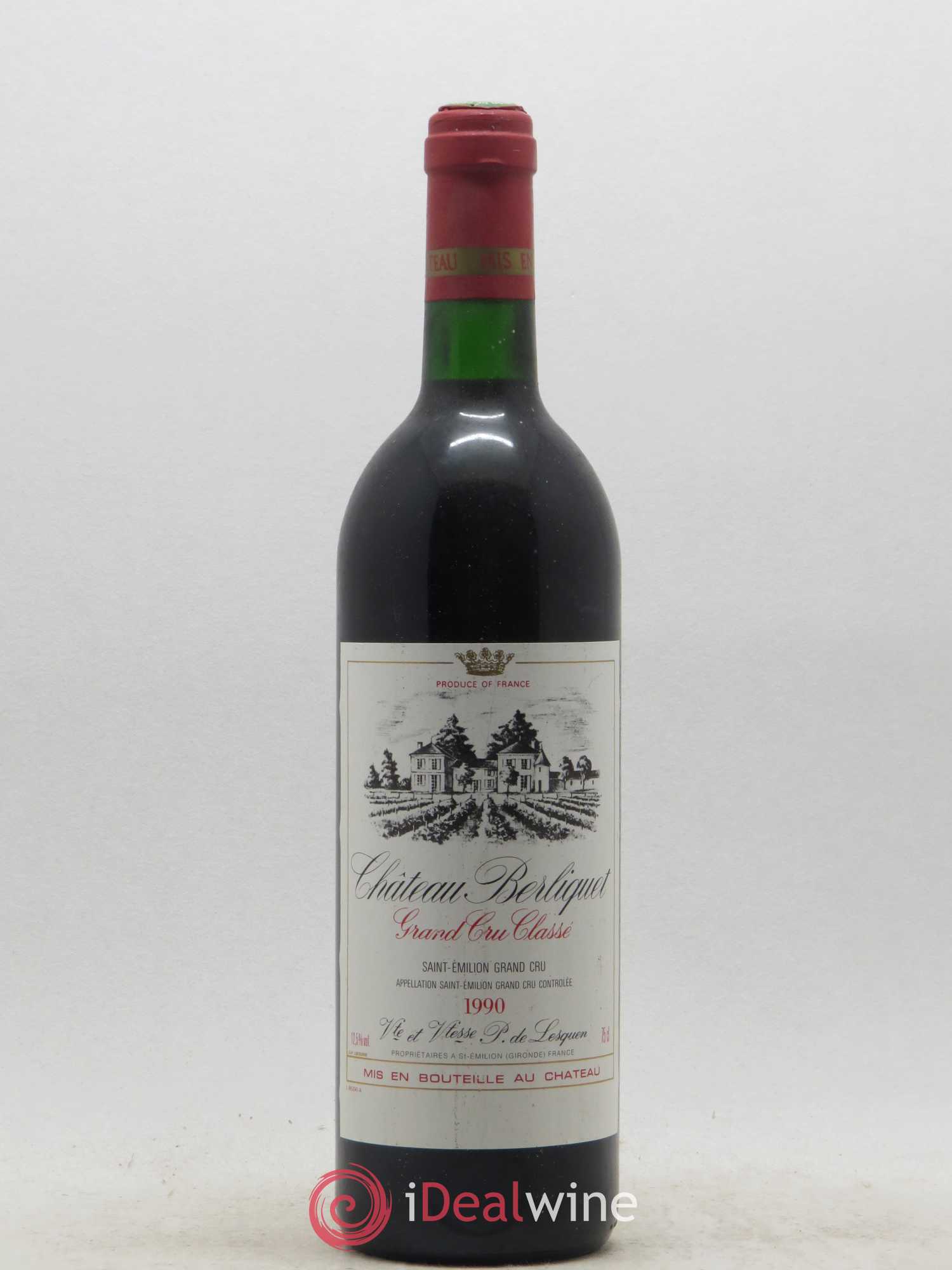 Château Berliquet Grand Cru Classé 1990 - Lot de 1 bouteille - 0