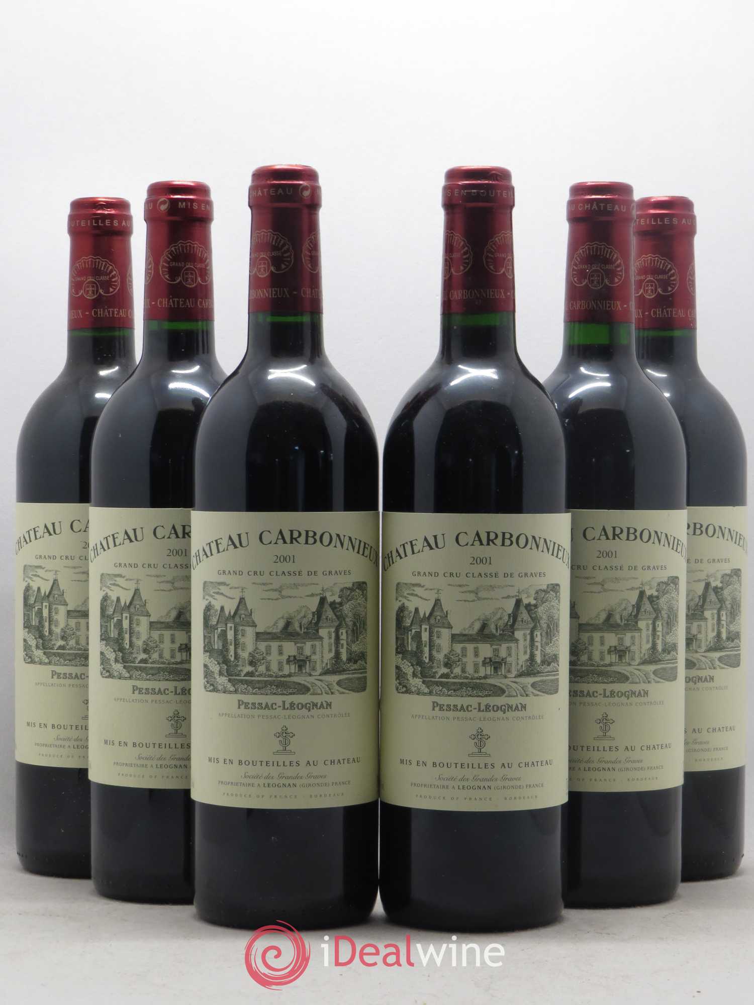 Château Carbonnieux Cru Classé de Graves 2001 - Lot de 6 bouteilles - 0