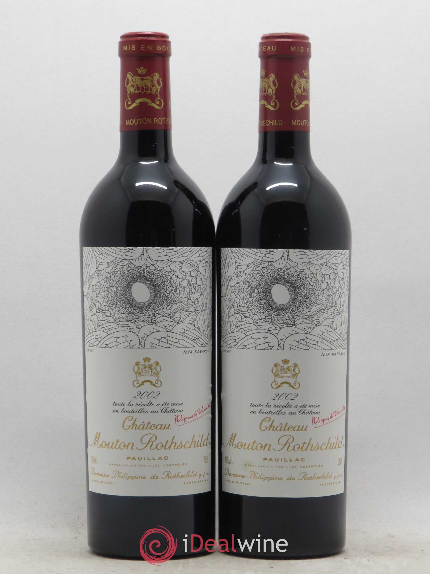 Château Mouton Rothschild 1er Grand Cru Classé 2002 - Lot de 2 bouteilles - 0