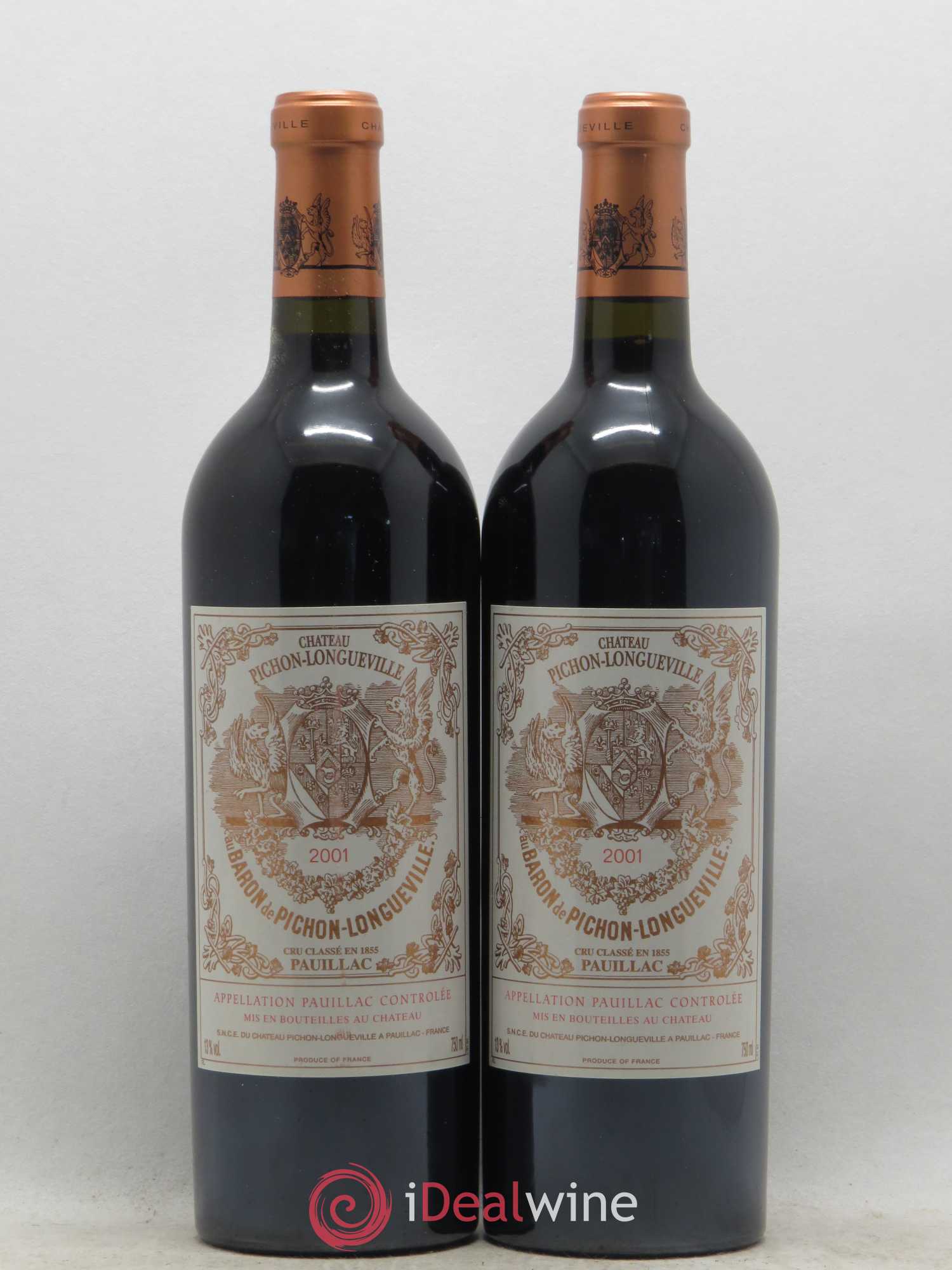 Pichon Longueville Baron 2ème Grand Cru Classé 2001 - Lot de 2 bouteilles - 0