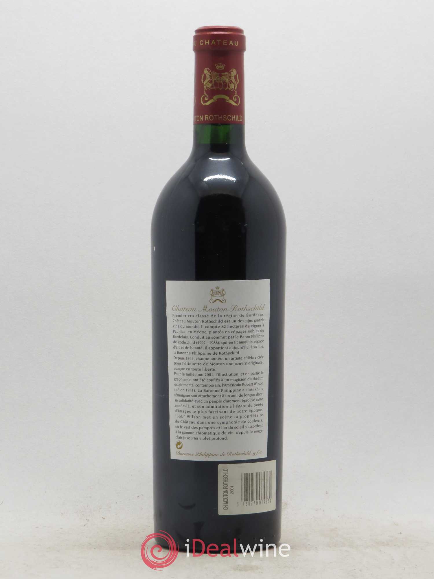 Château Mouton Rothschild 1er Grand Cru Classé 2001 - Lot de 1 bouteille - 1