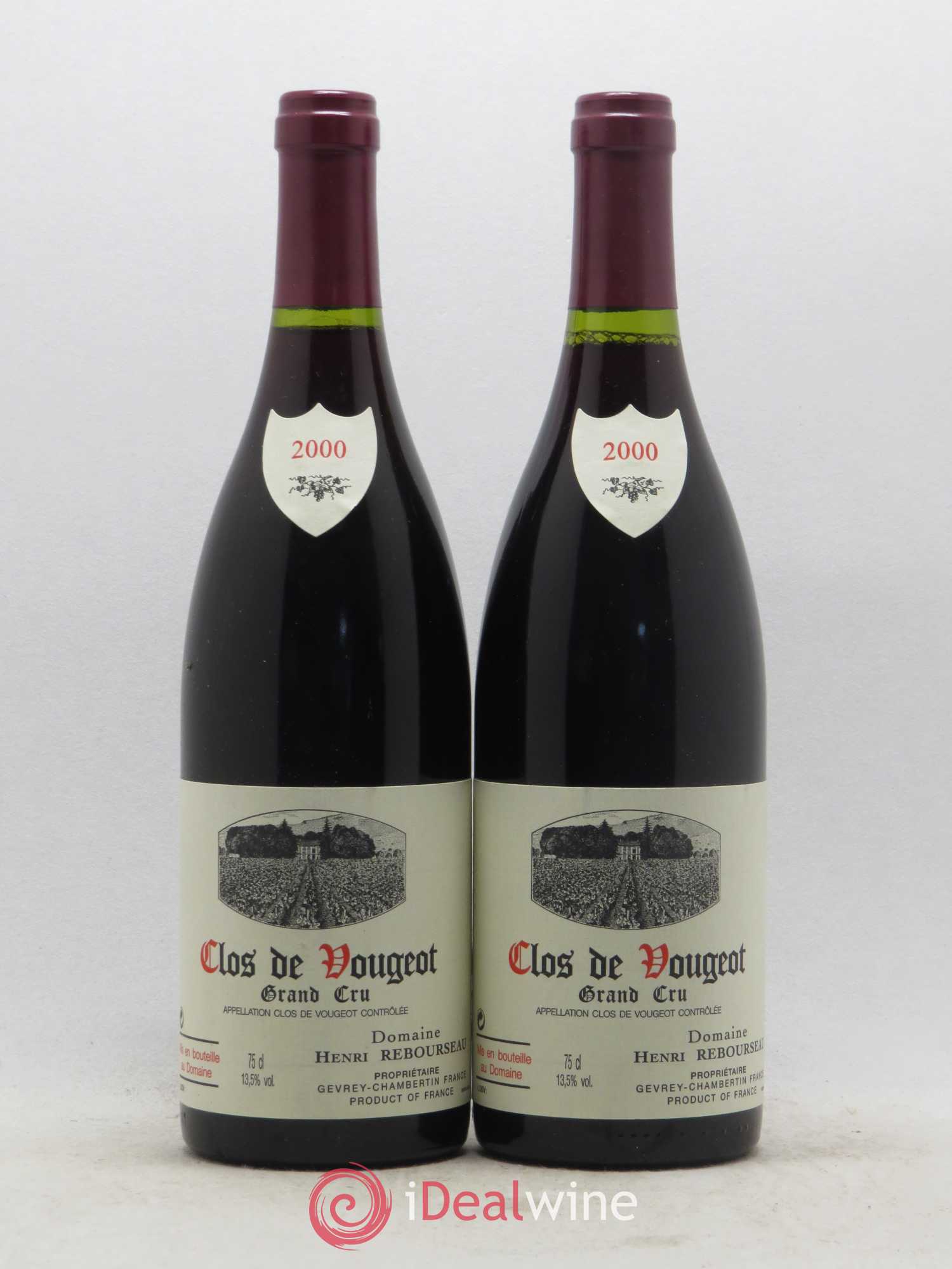 Clos de Vougeot Grand Cru Henri Rebourseau (Domaine) 2000 - Lot de 2 bouteilles - 0
