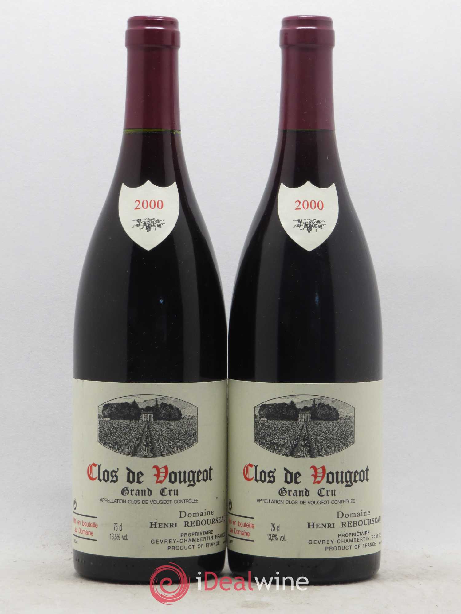 Clos de Vougeot Grand Cru Henri Rebourseau (Domaine) 2000 - Lot de 2 bouteilles - 0