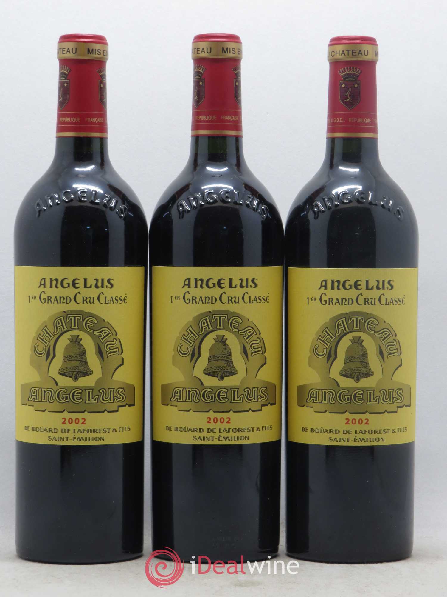 Château Angélus 1er Grand Cru Classé A 2002 - Lot de 3 bouteilles - 0