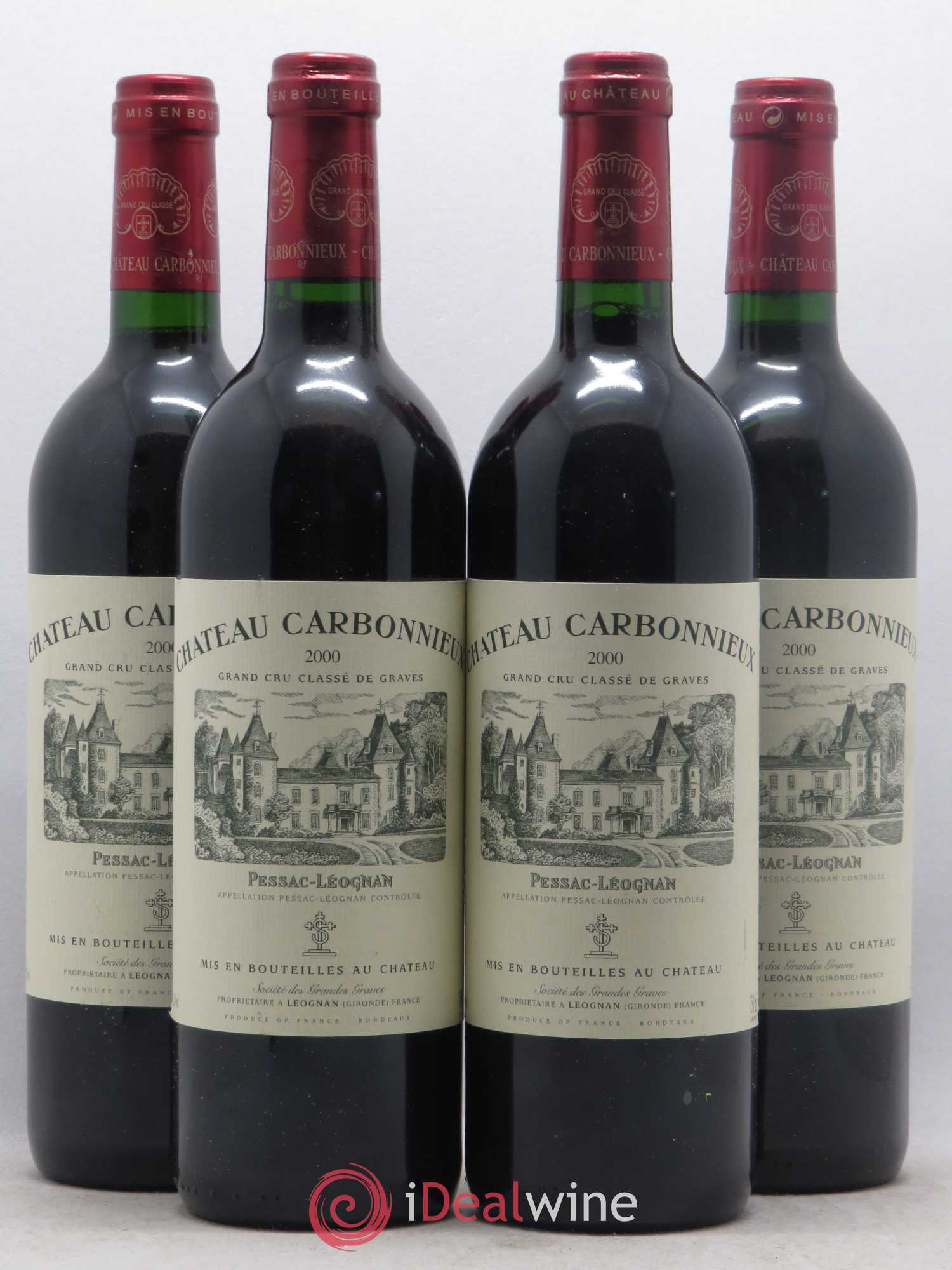 Château Carbonnieux Cru Classé de Graves 2000 - Lot de 4 bouteilles - 0